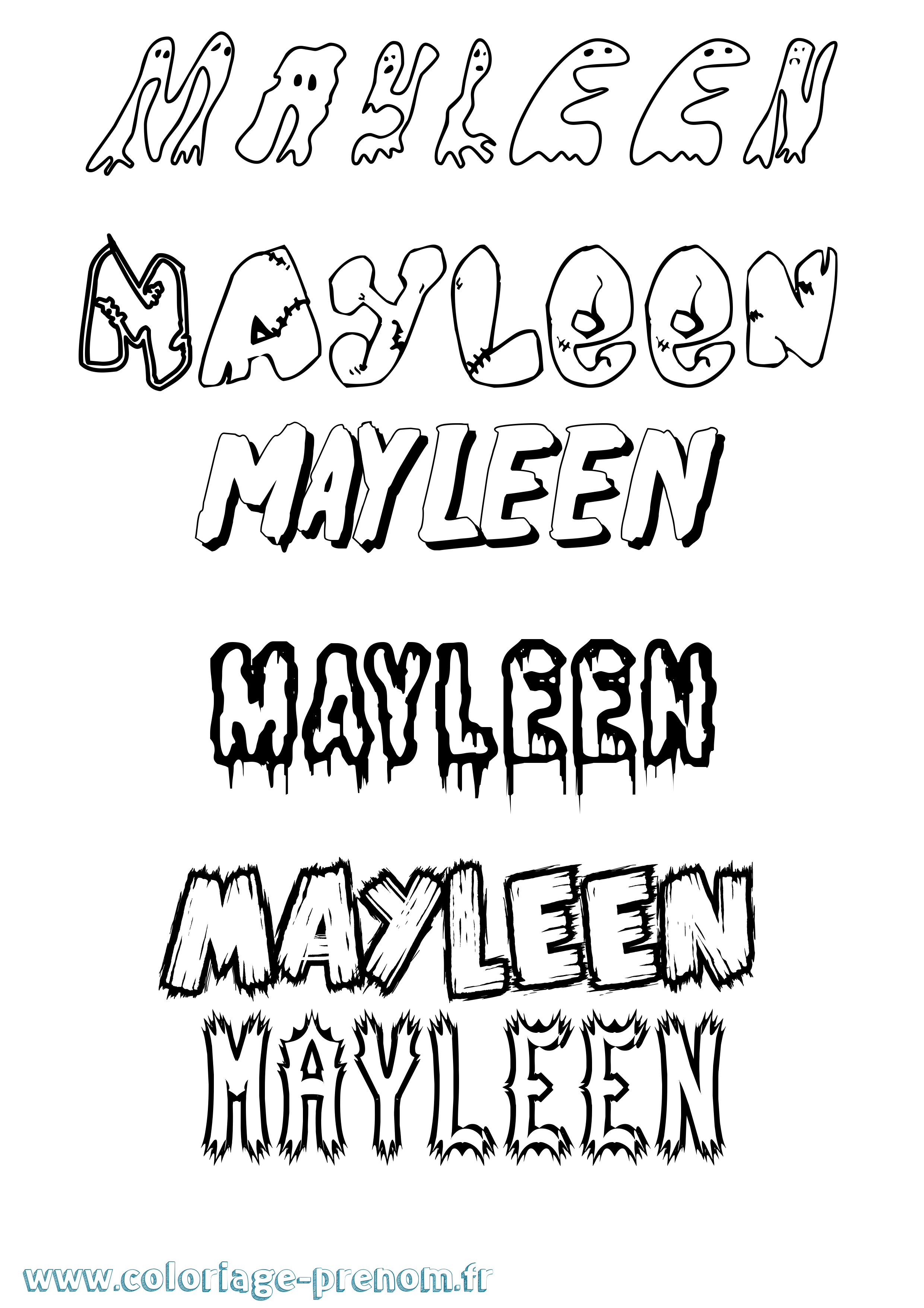 Coloriage prénom Mayleen Frisson