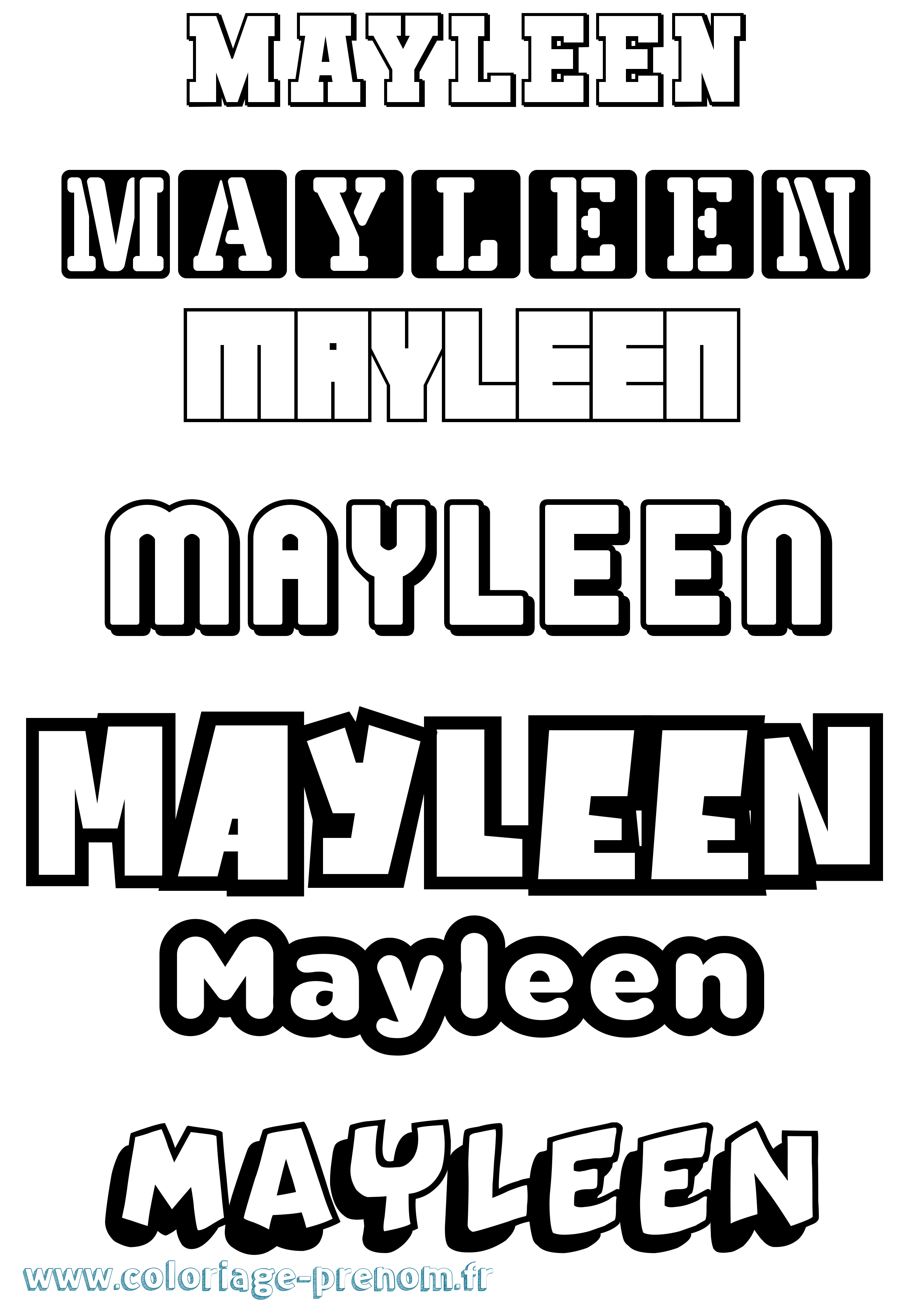 Coloriage prénom Mayleen Simple