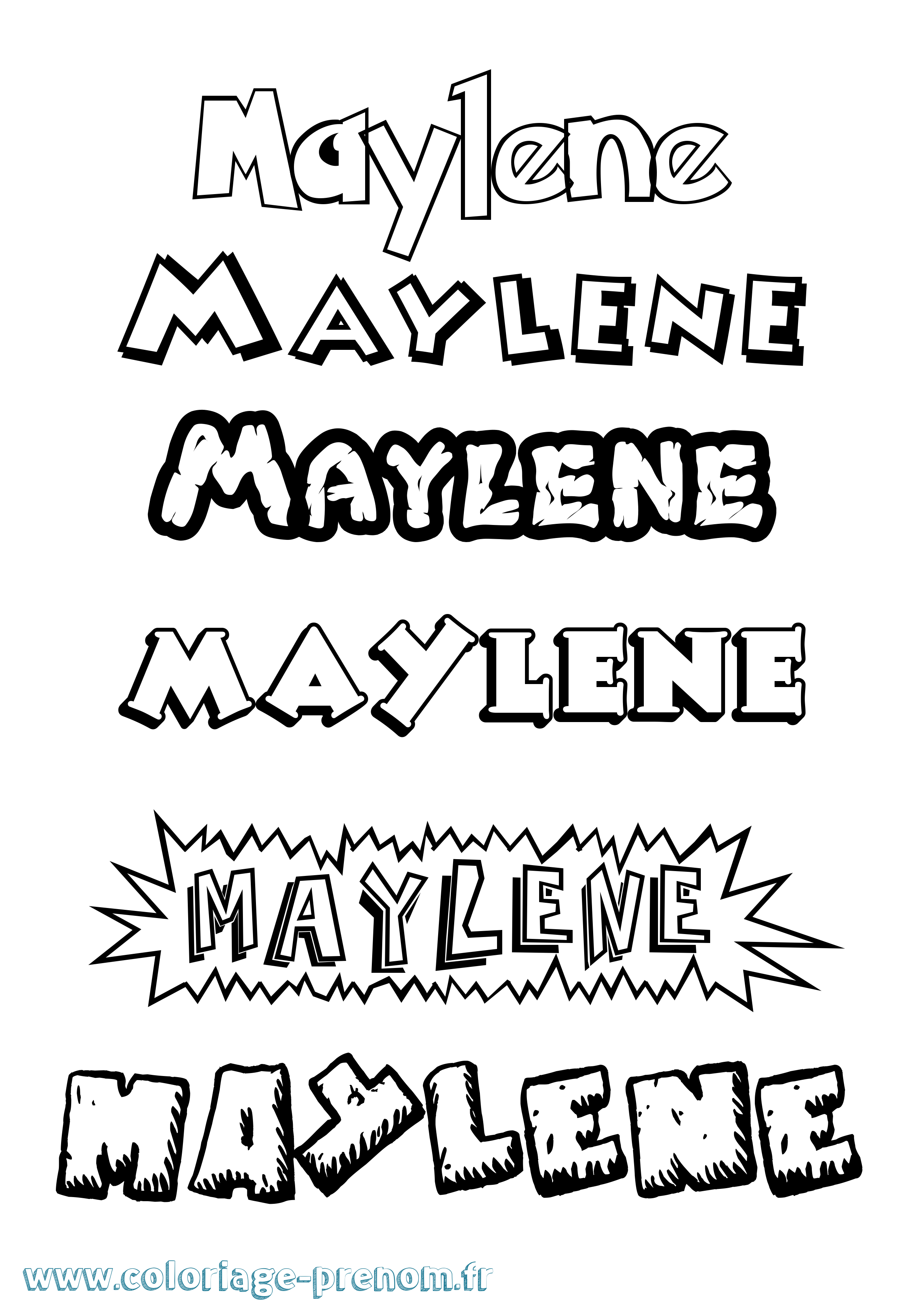 Coloriage prénom Maylene Dessin Animé