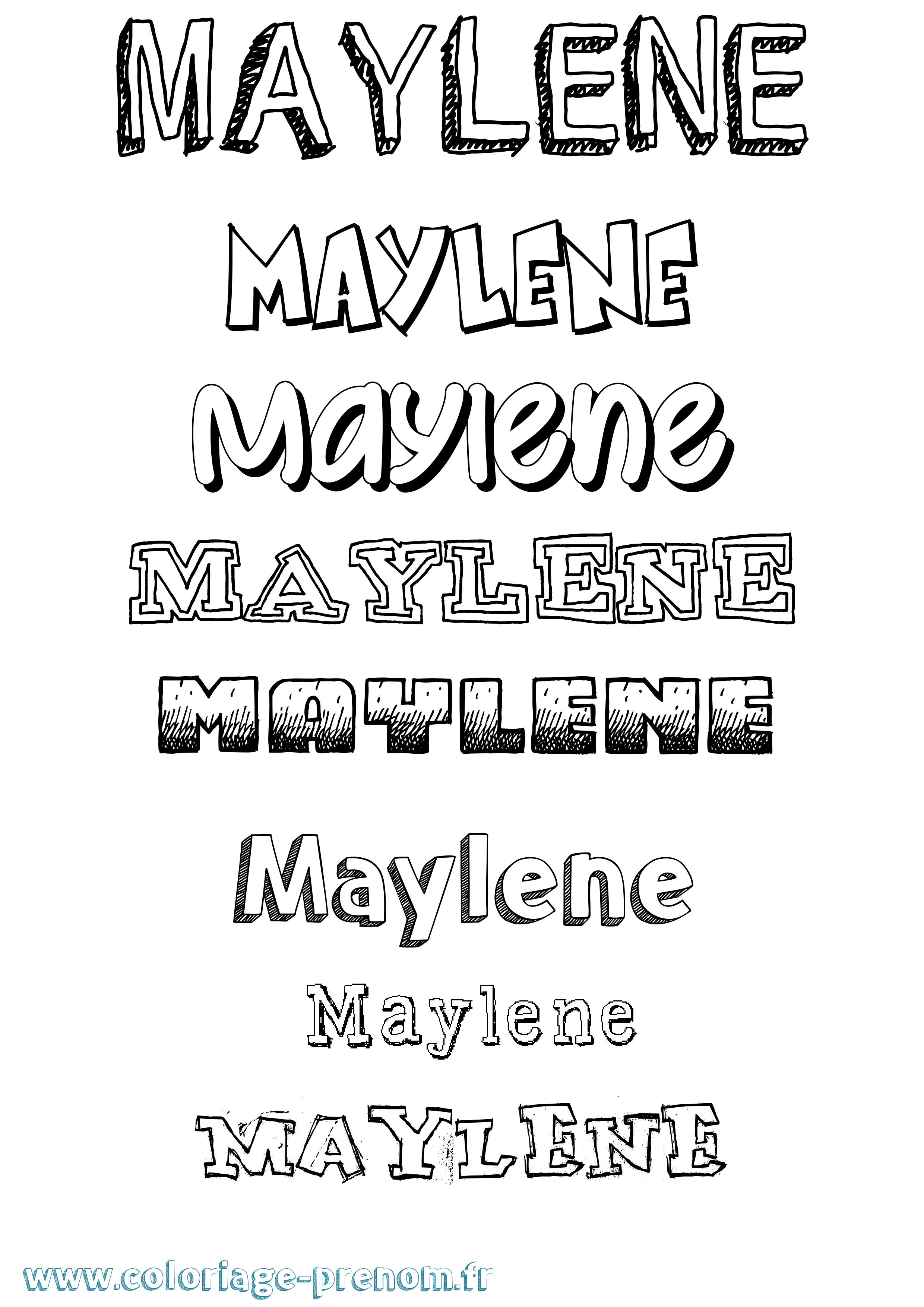 Coloriage prénom Maylene Dessiné