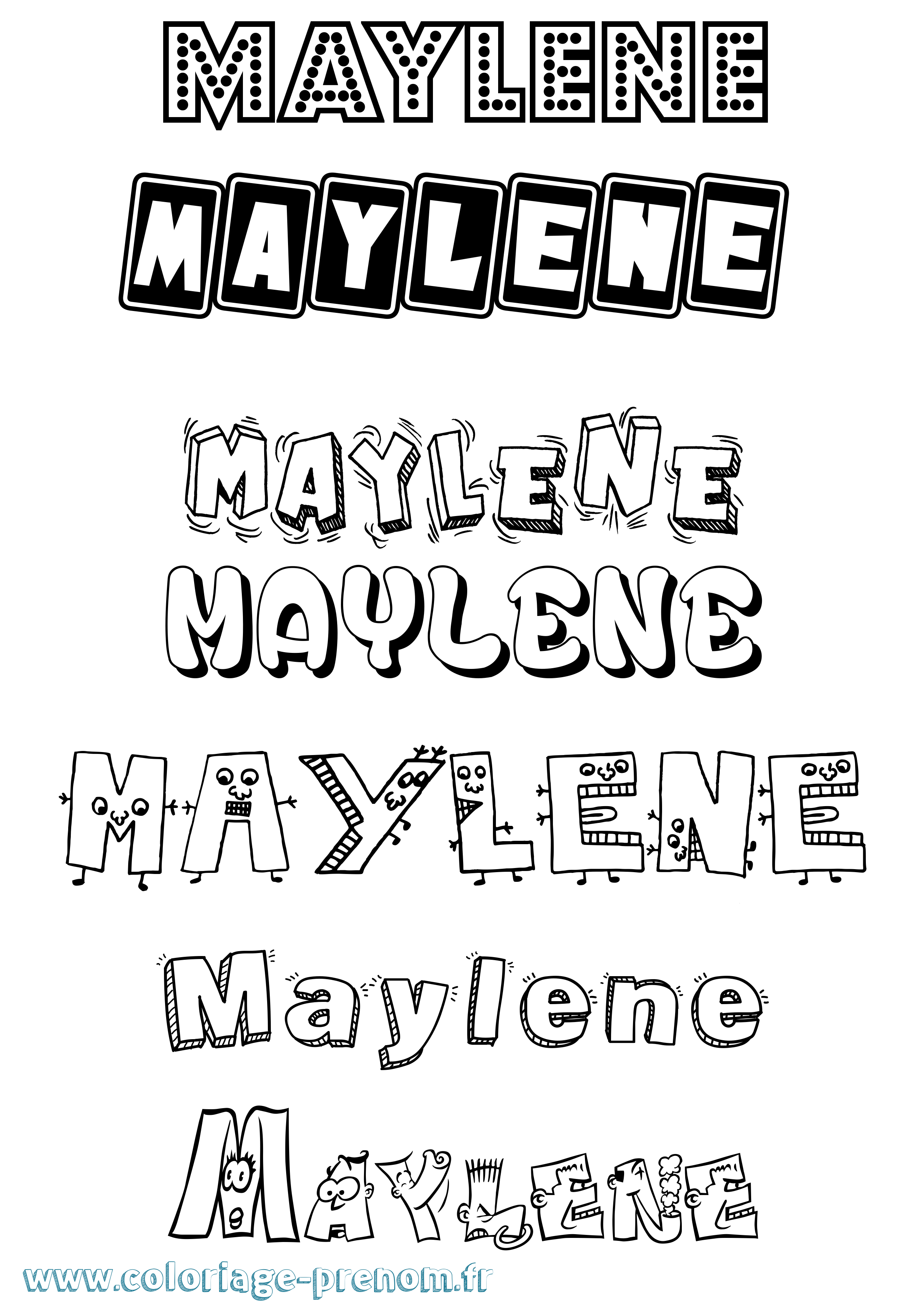Coloriage prénom Maylene Fun