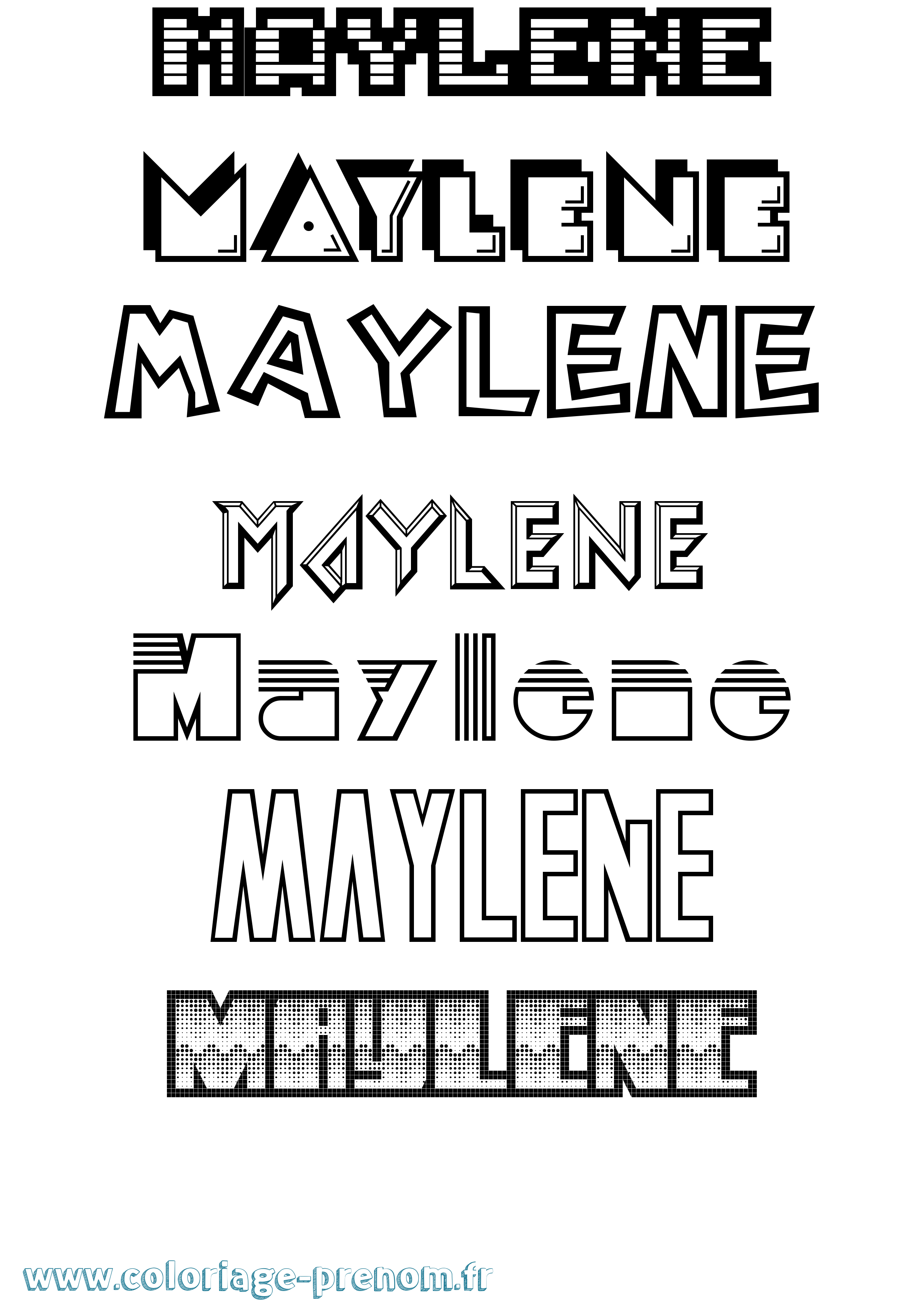 Coloriage prénom Maylene Jeux Vidéos