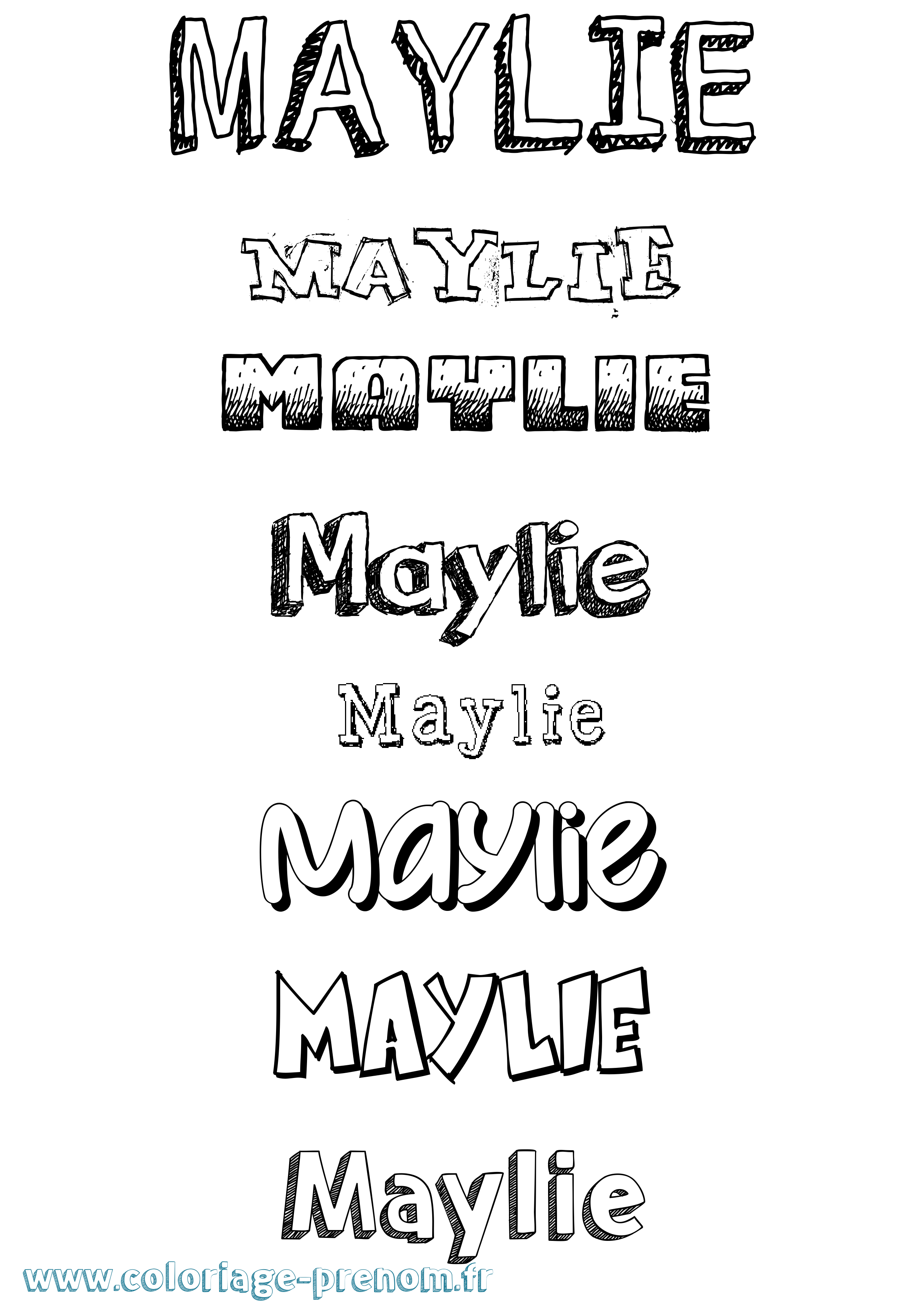 Coloriage prénom Maylie Dessiné