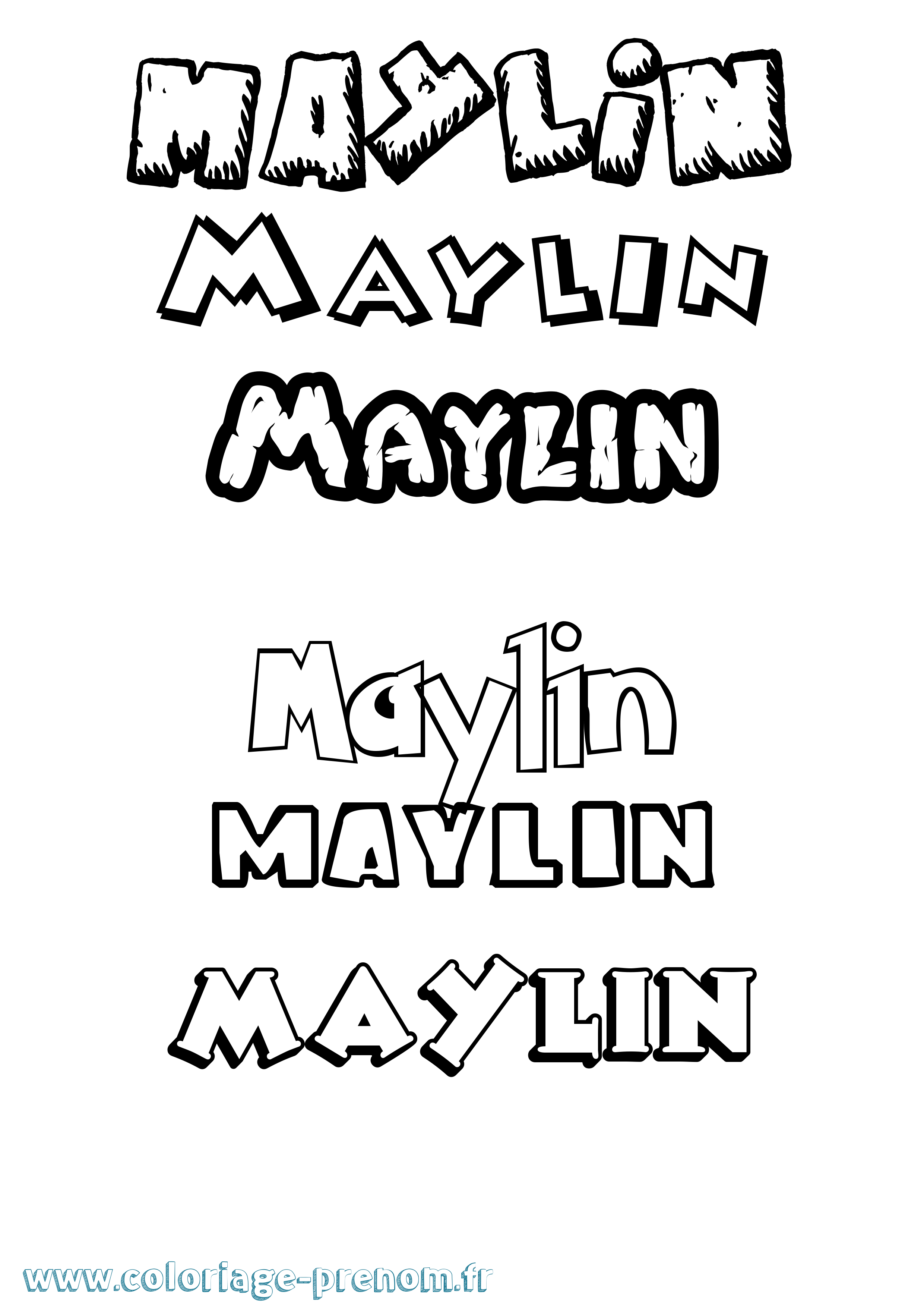 Coloriage Maylin Dessin Animé Coloriage prénom Maylin Dessin Animé