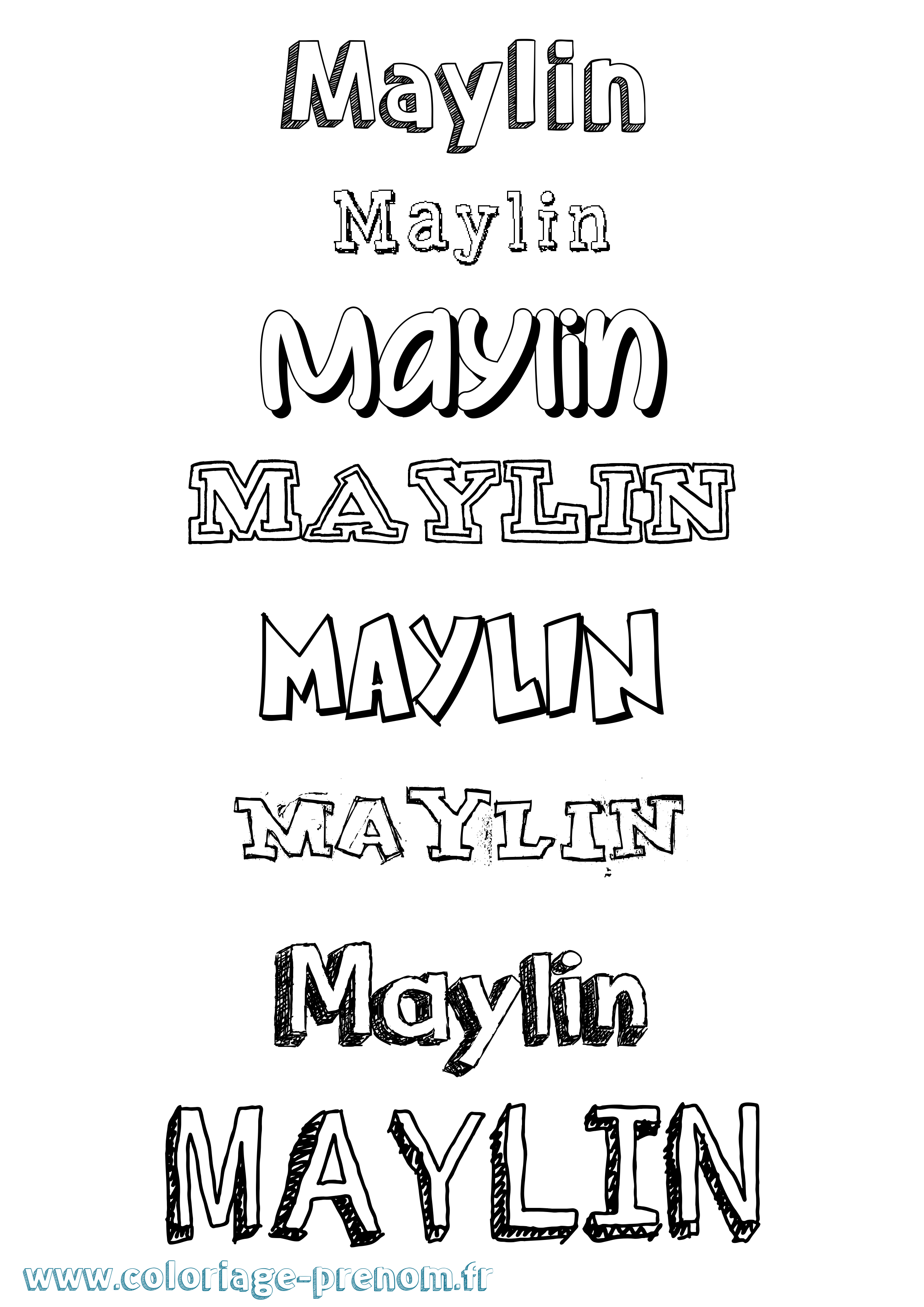Coloriage prénom Maylin Dessiné