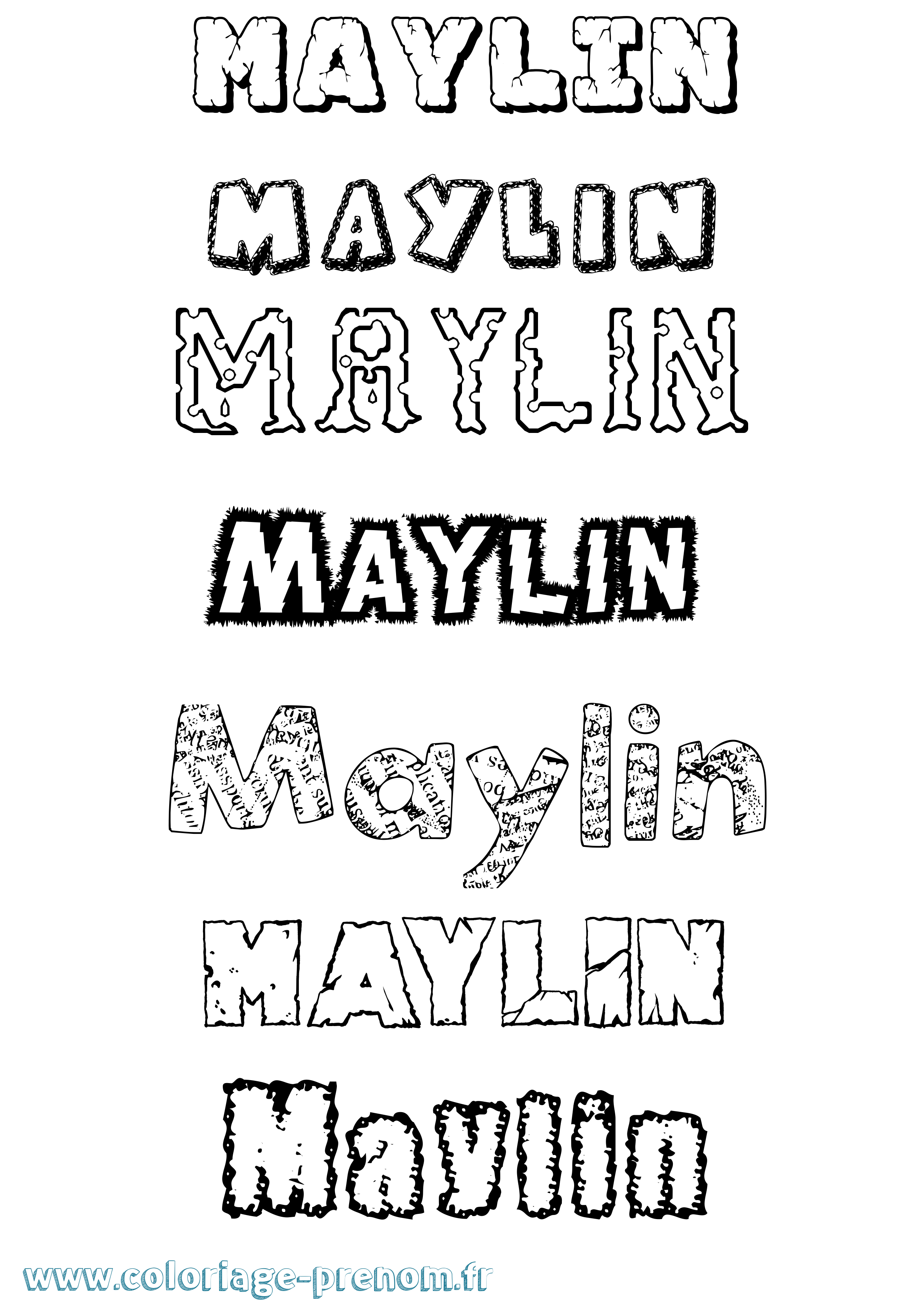 Coloriage prénom Maylin Destructuré
