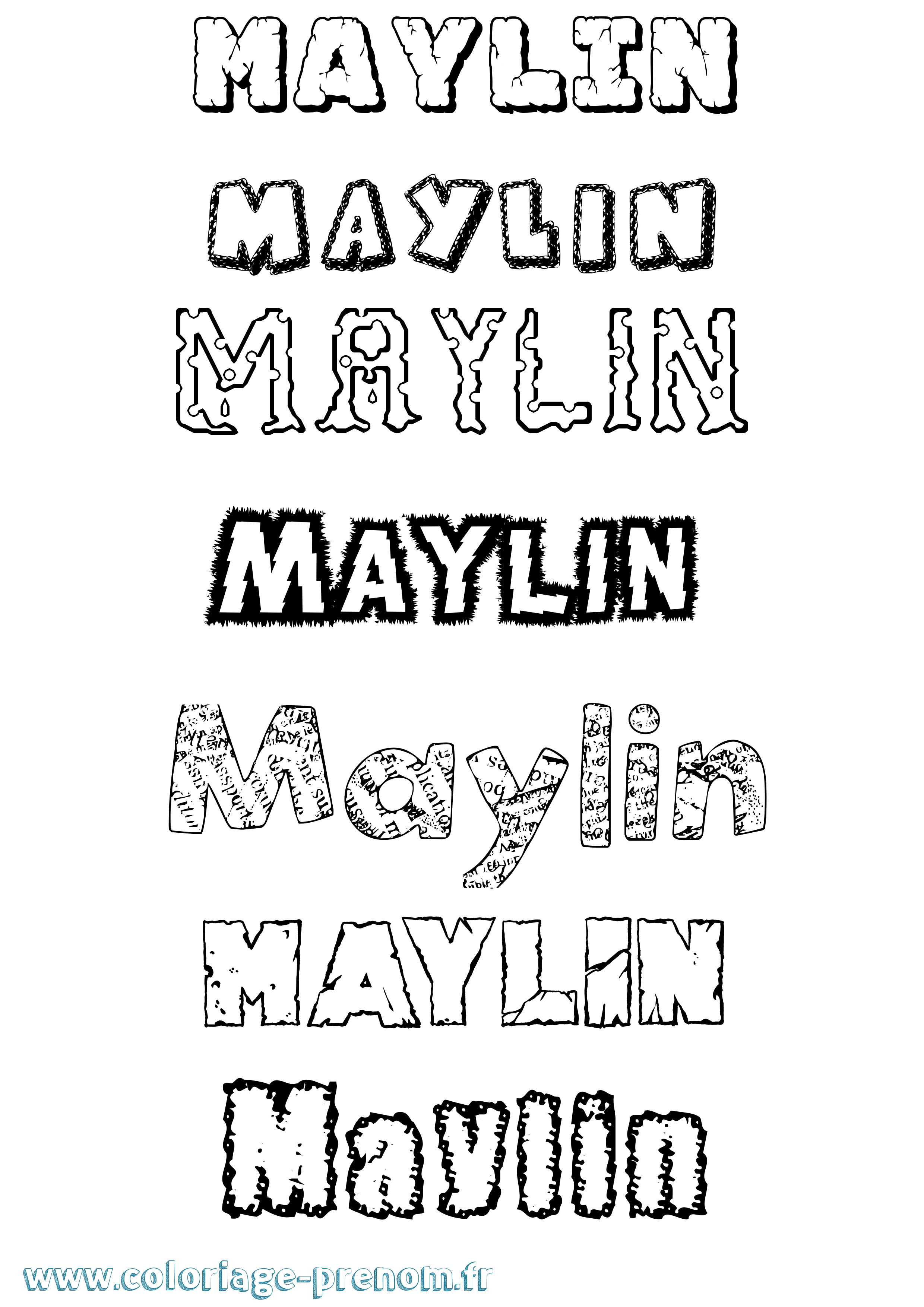 Coloriage Maylin Destructuré Coloriage prénom Maylin Destructuré