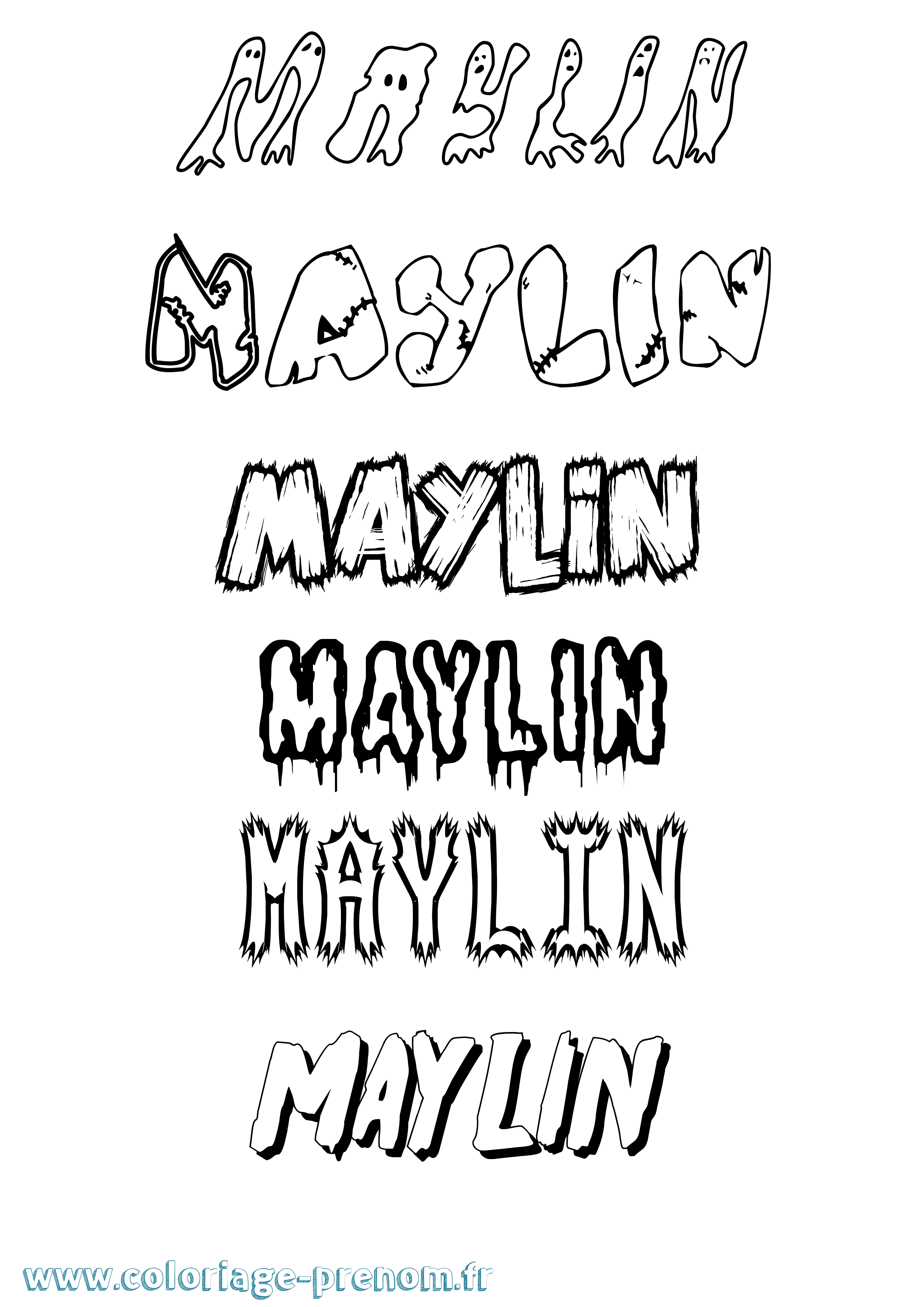 Coloriage prénom Maylin Frisson