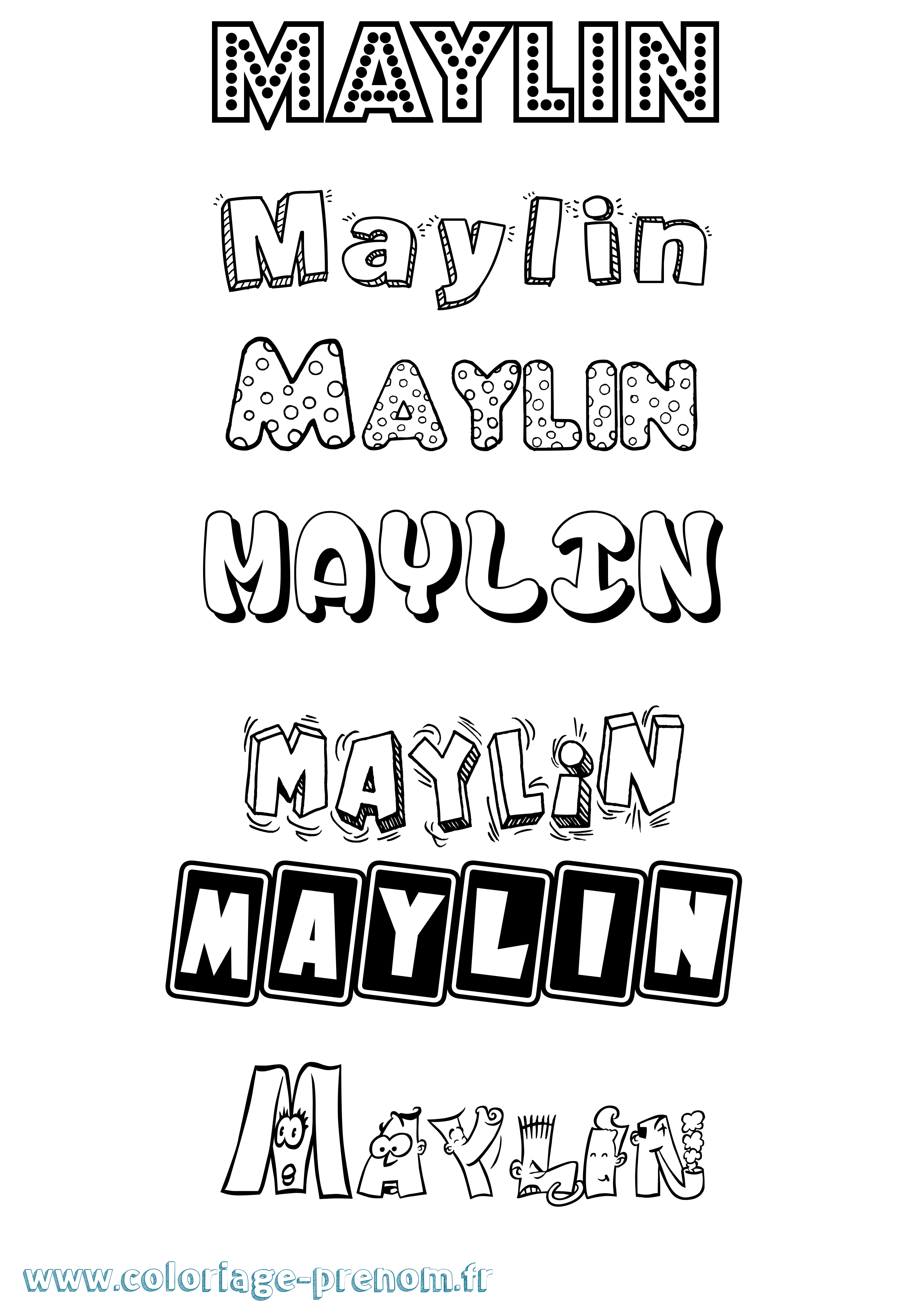Coloriage Maylin Fun Coloriage prénom Maylin Fun