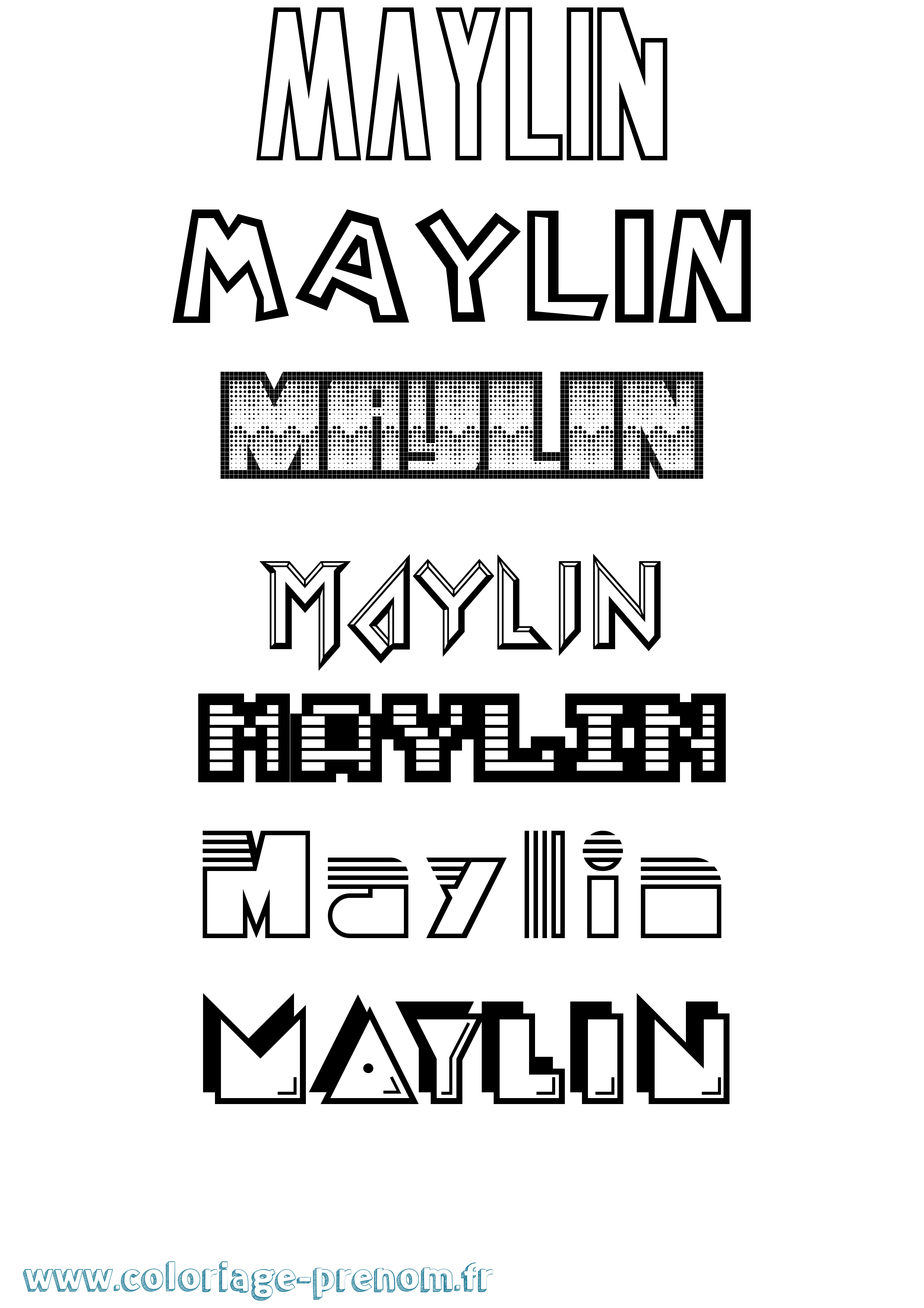 Coloriage prénom Maylin Jeux Vidéos
