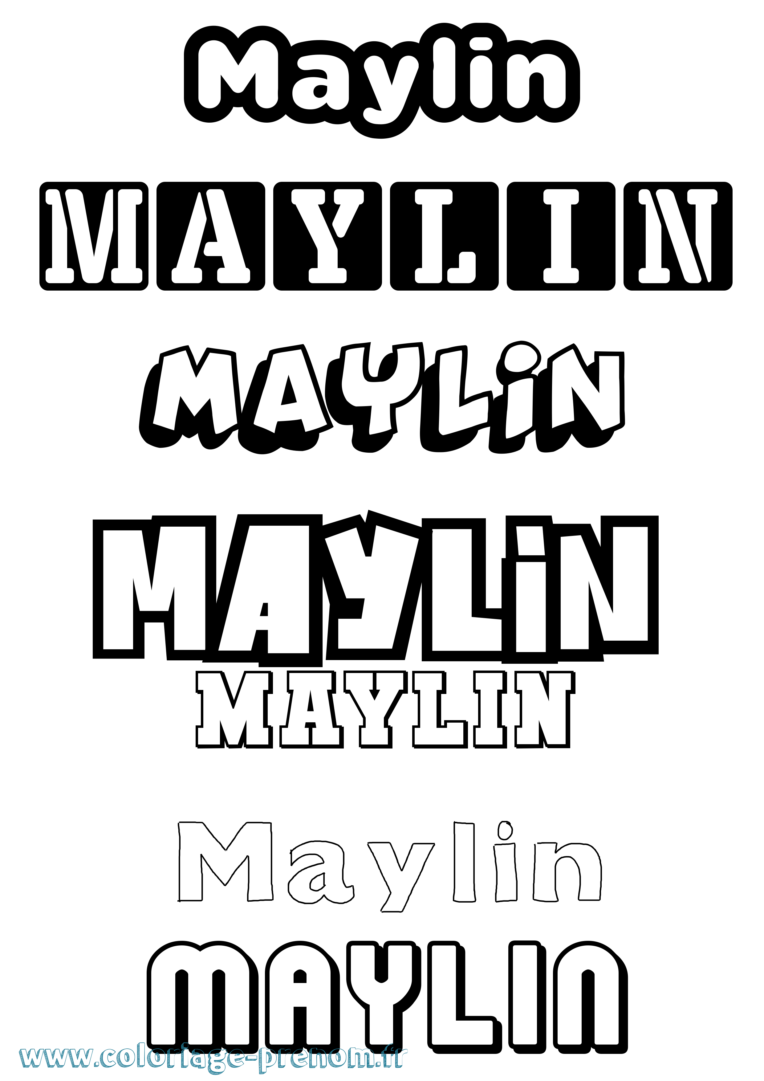Coloriage prénom Maylin Simple