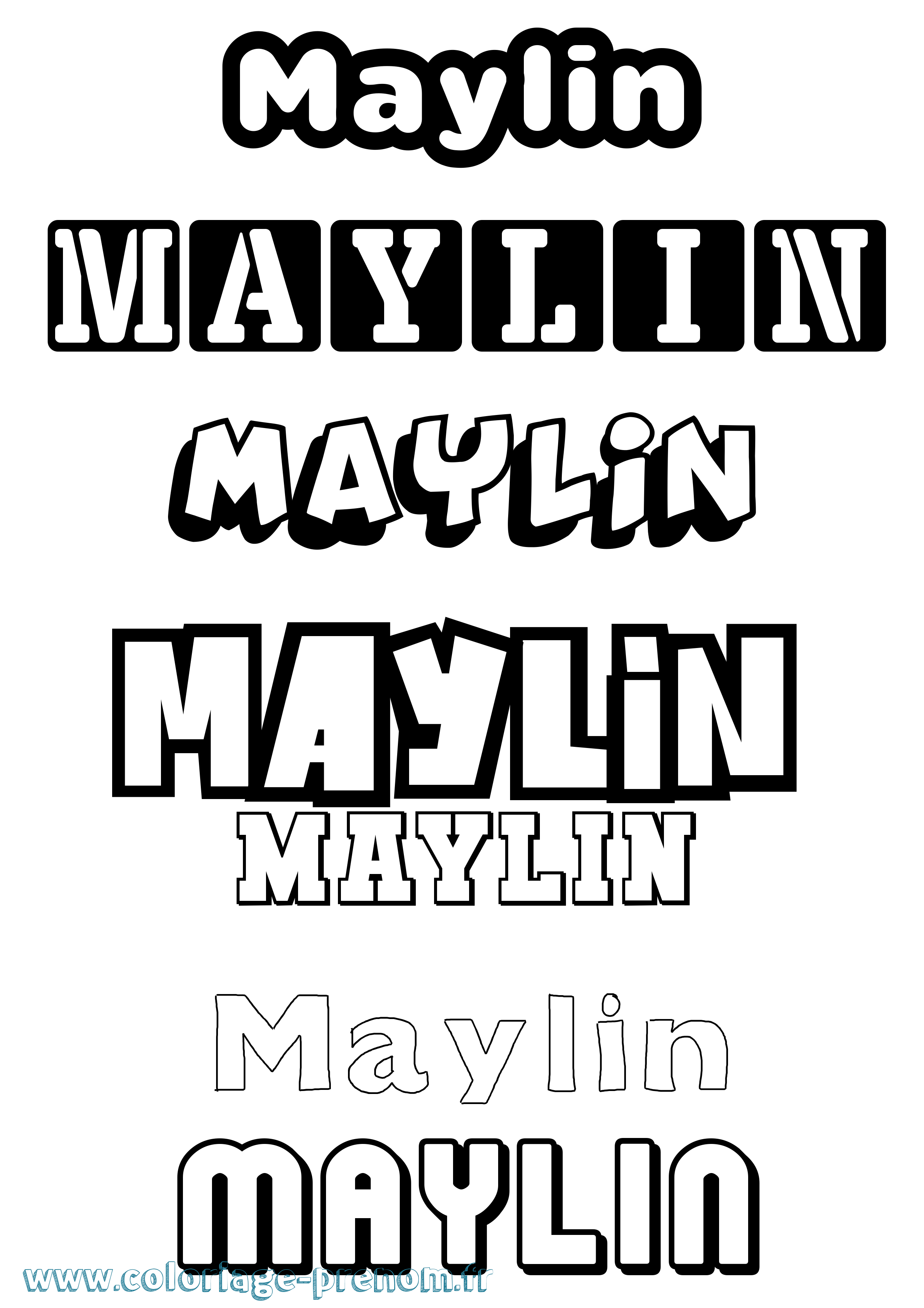 Coloriage Maylin Simple Coloriage prénom Maylin Simple