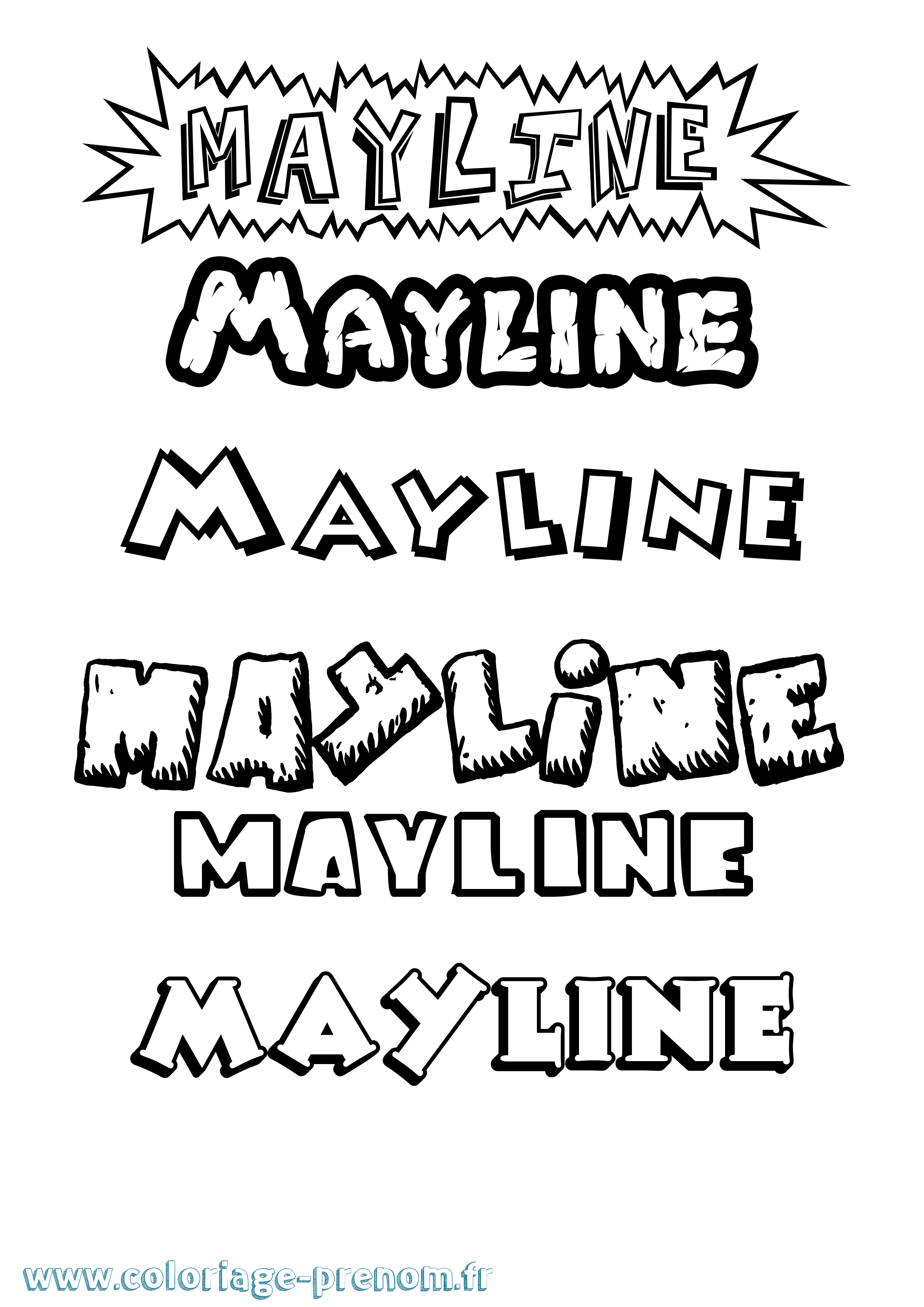 Coloriage prénom Mayline Dessin Animé