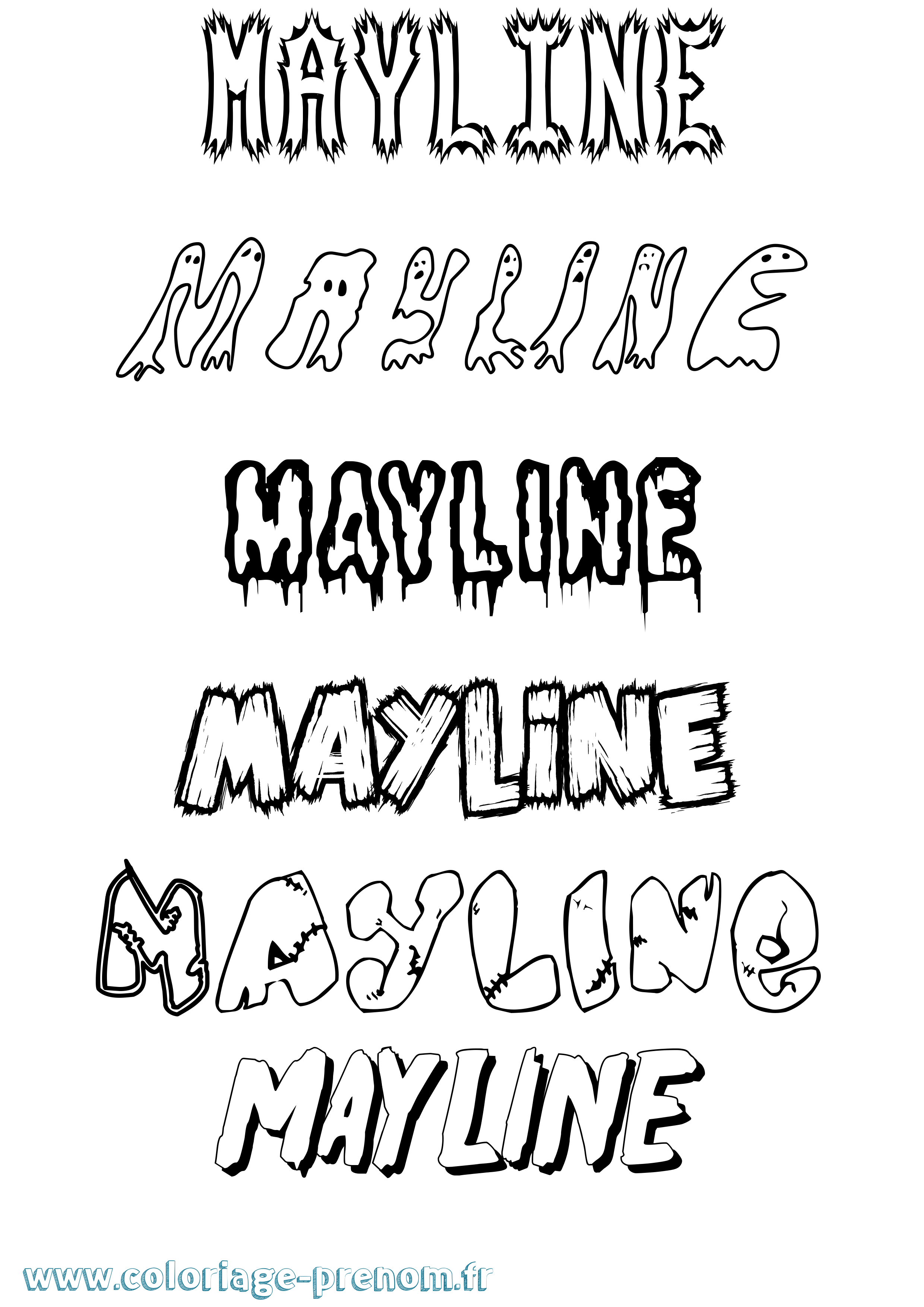 Coloriage prénom Mayline Frisson