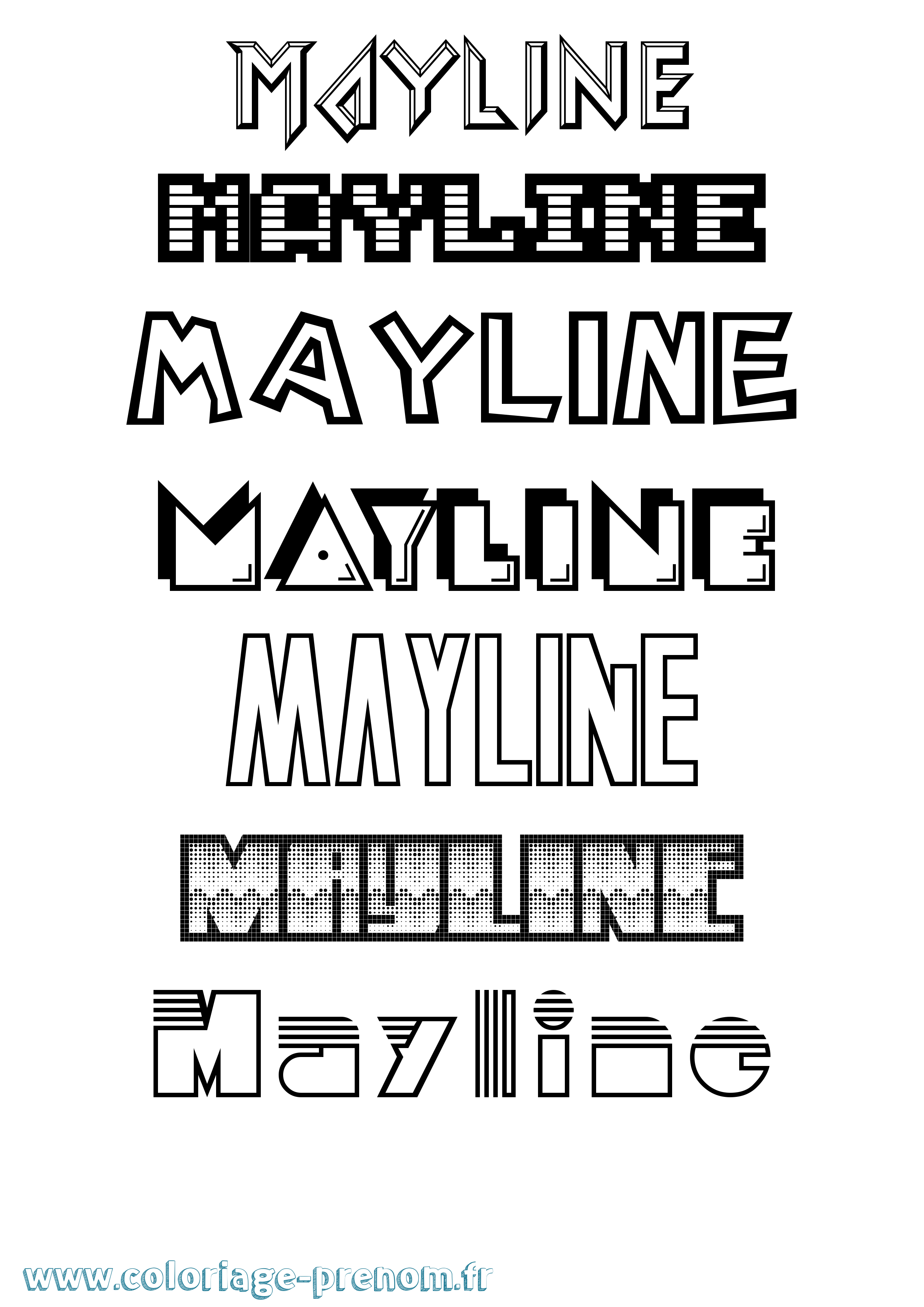 Coloriage prénom Mayline Jeux Vidéos