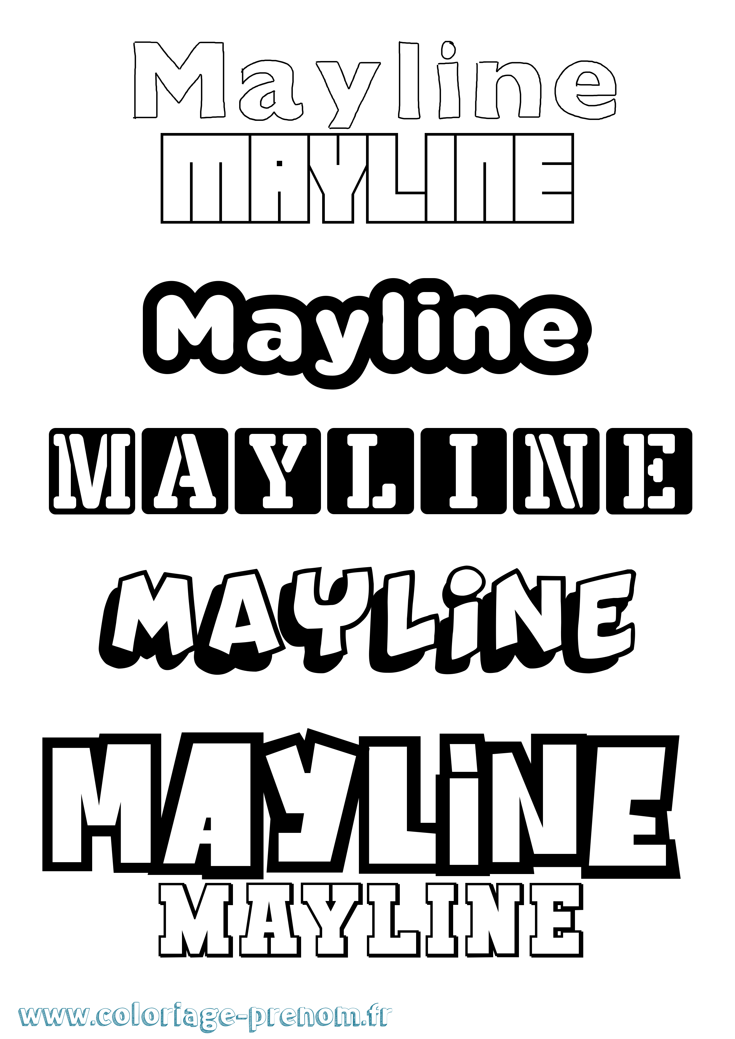 Coloriage prénom Mayline Simple