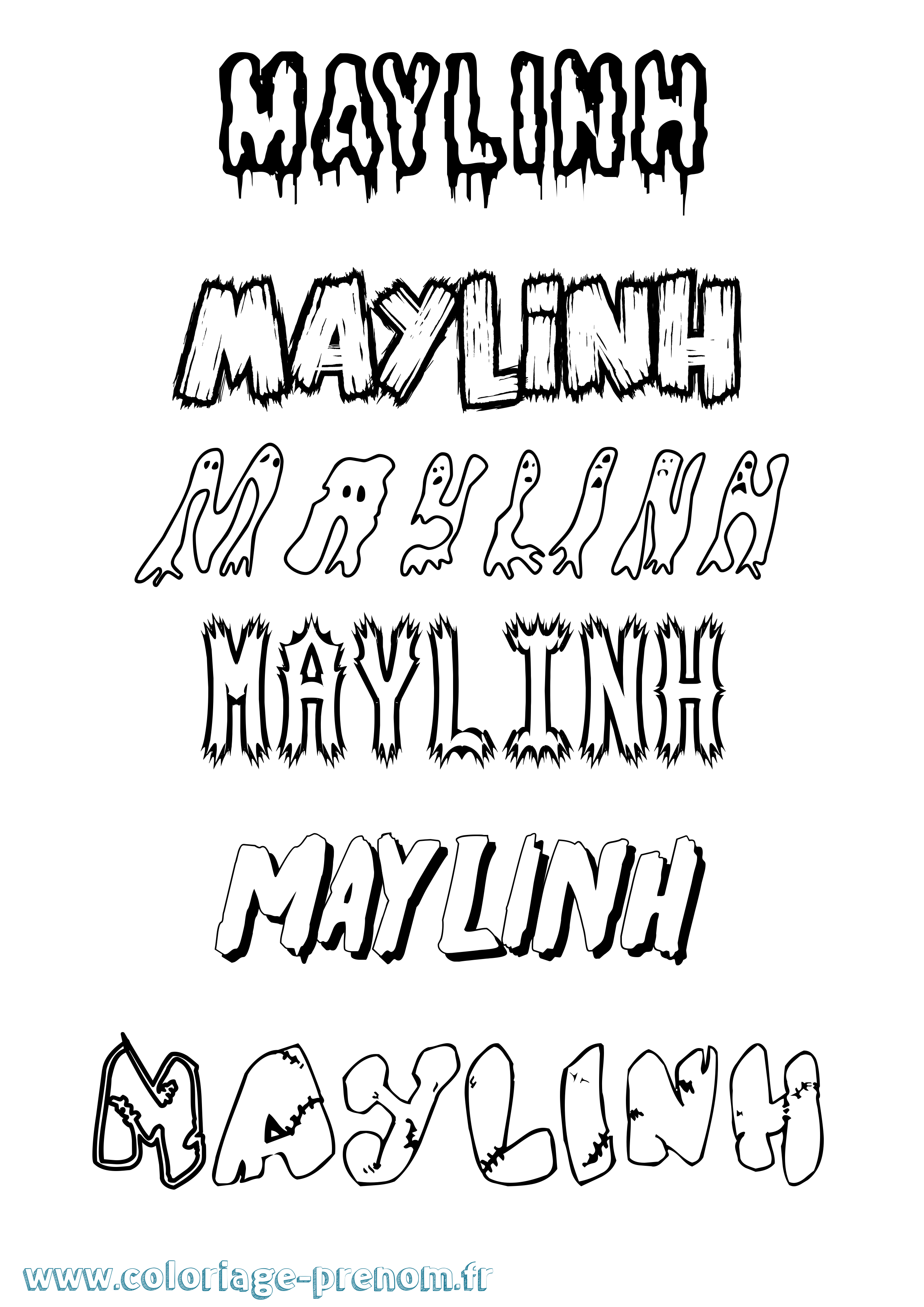 Coloriage prénom Maylinh Frisson