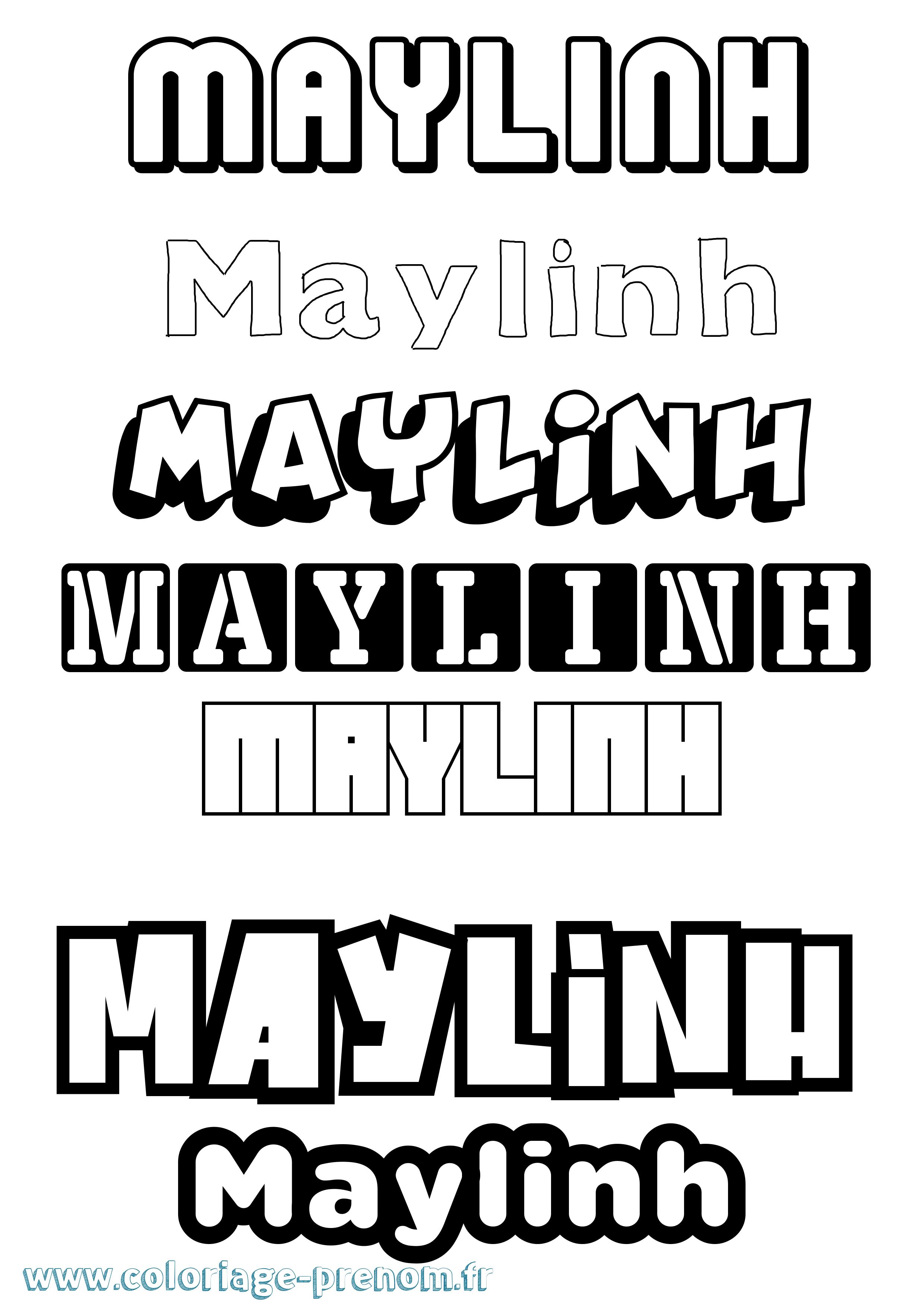 Coloriage prénom Maylinh Simple