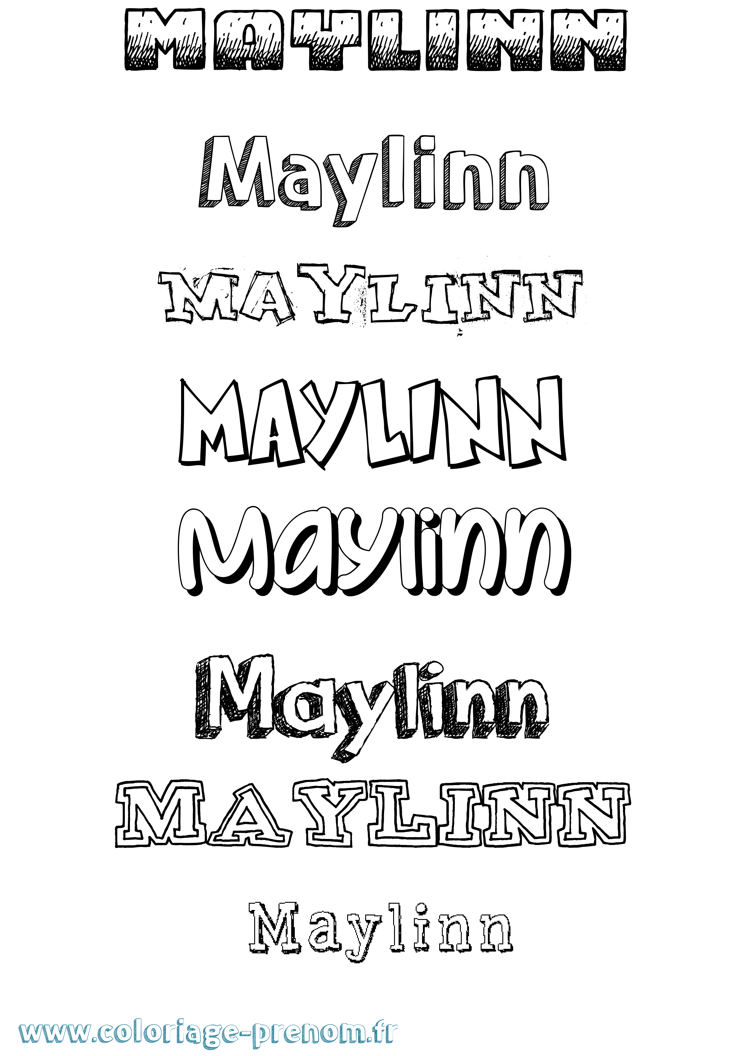 Coloriage prénom Maylinn Dessiné