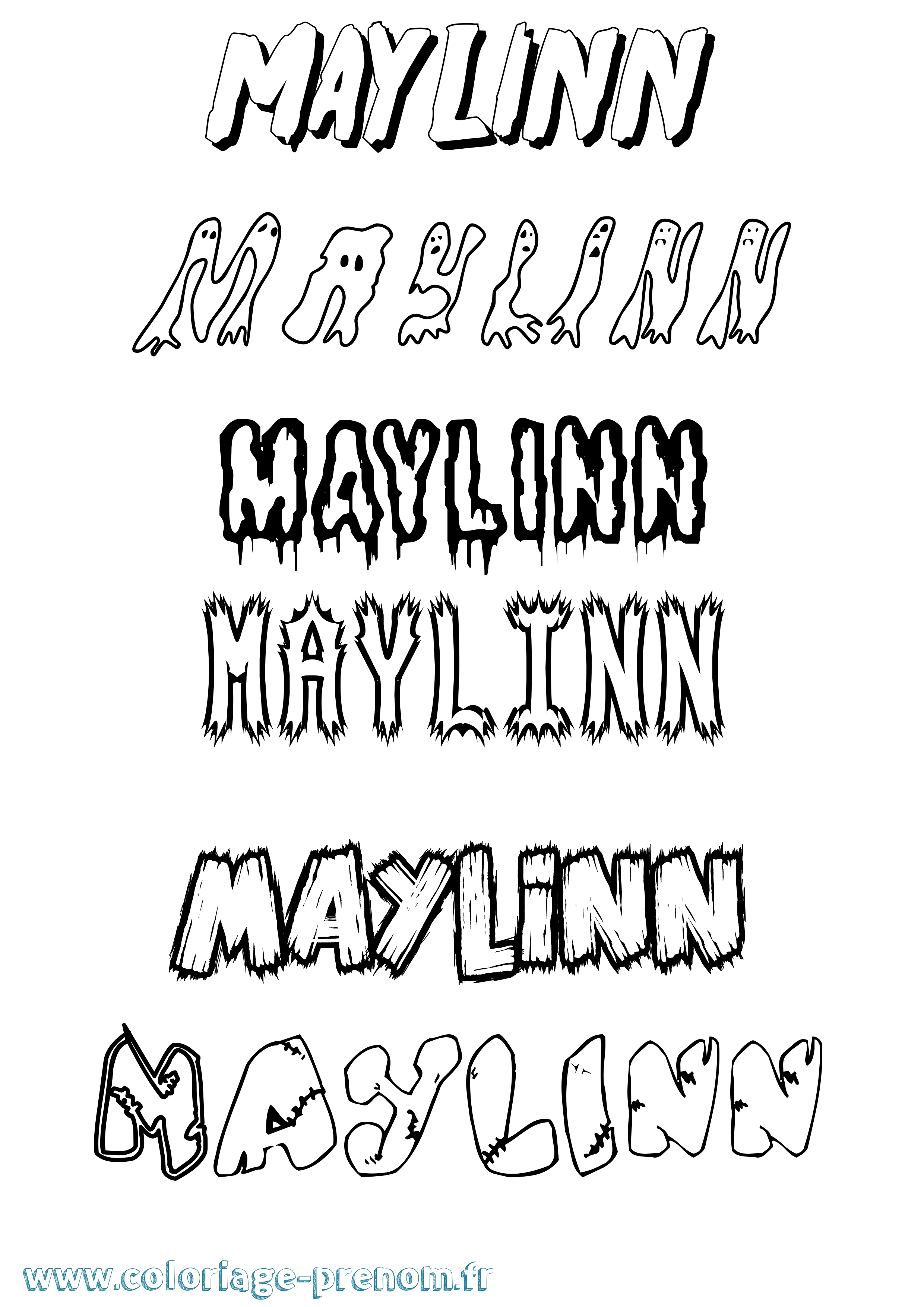 Coloriage prénom Maylinn Frisson