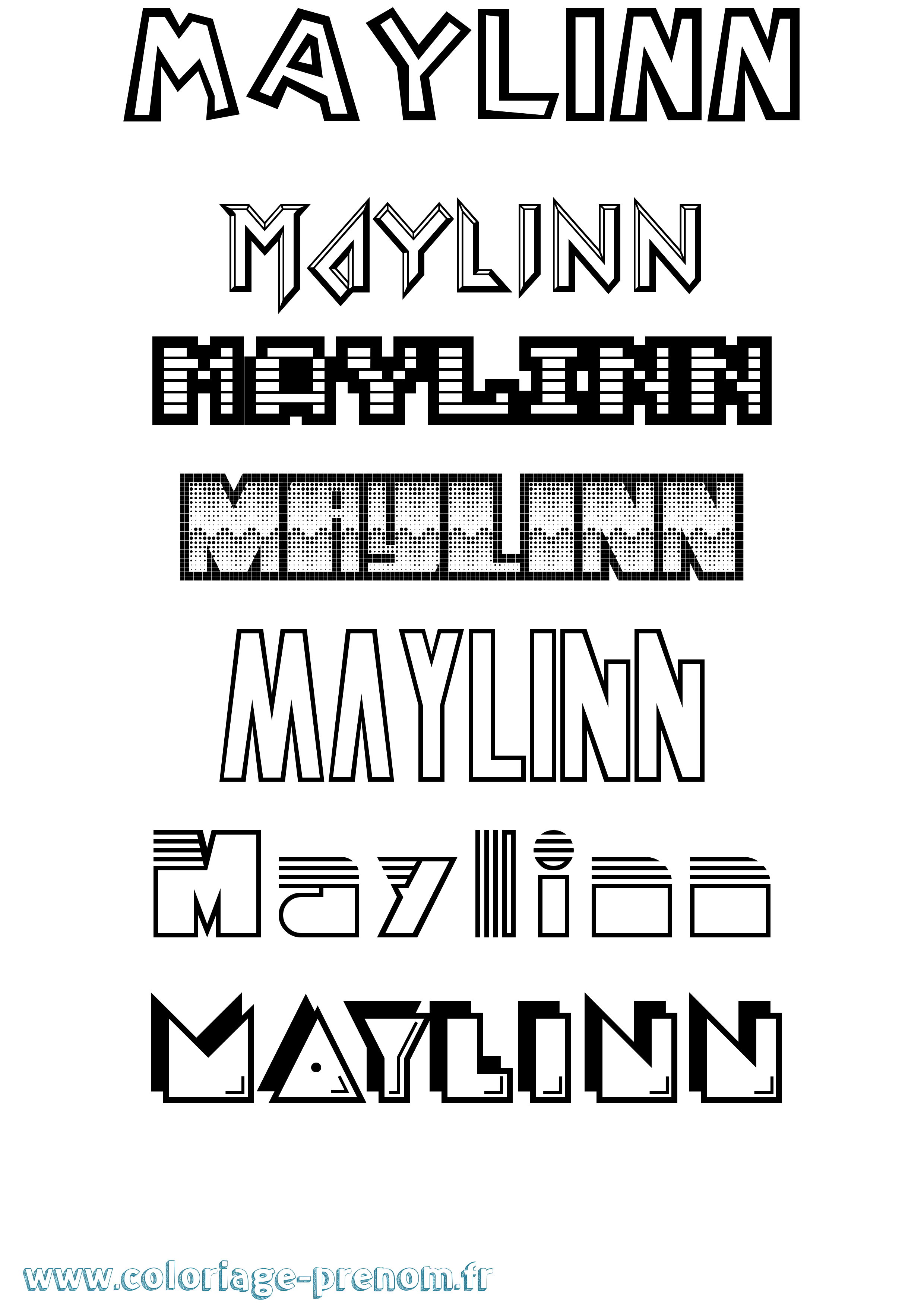 Coloriage prénom Maylinn Jeux Vidéos