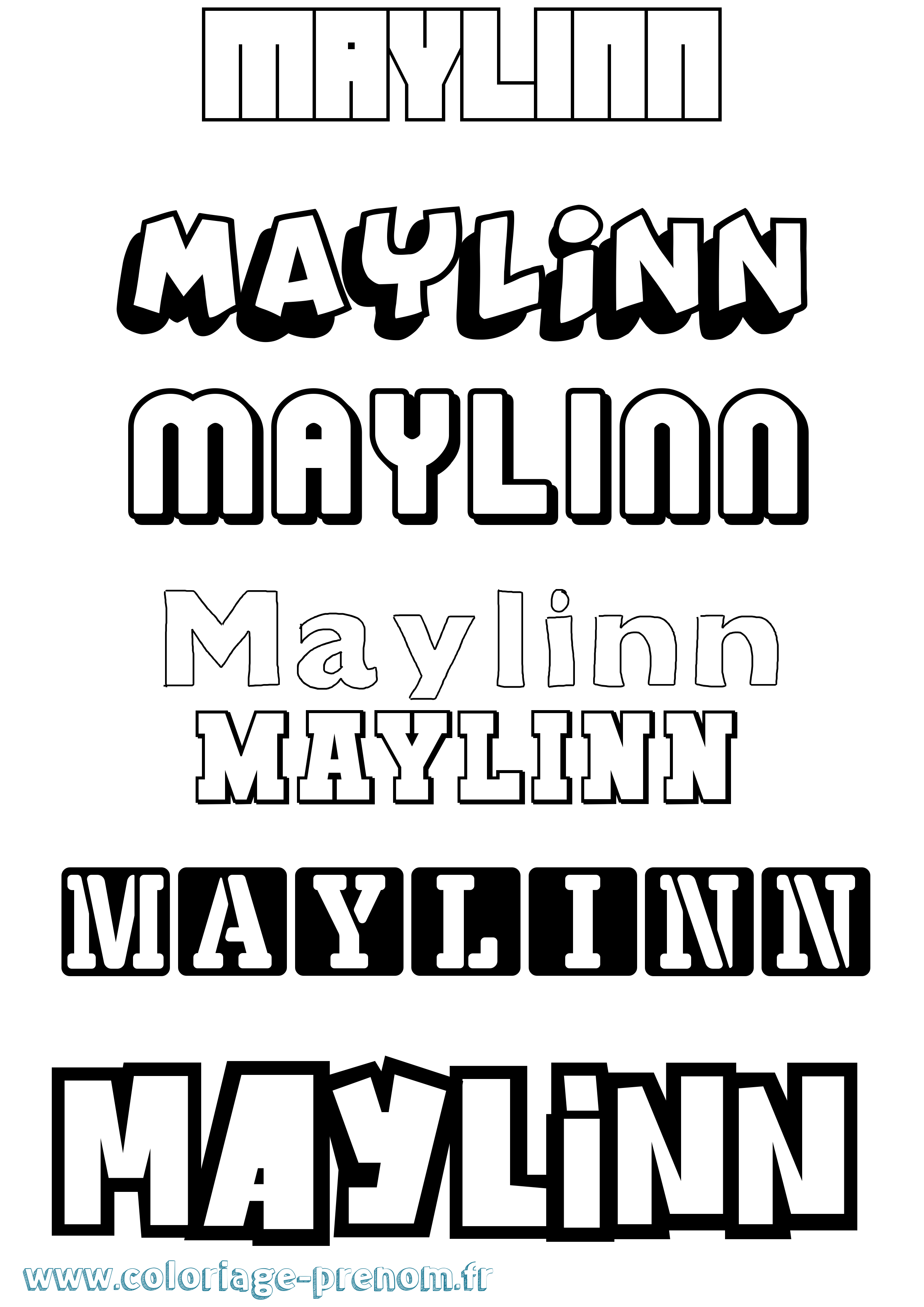 Coloriage prénom Maylinn Simple