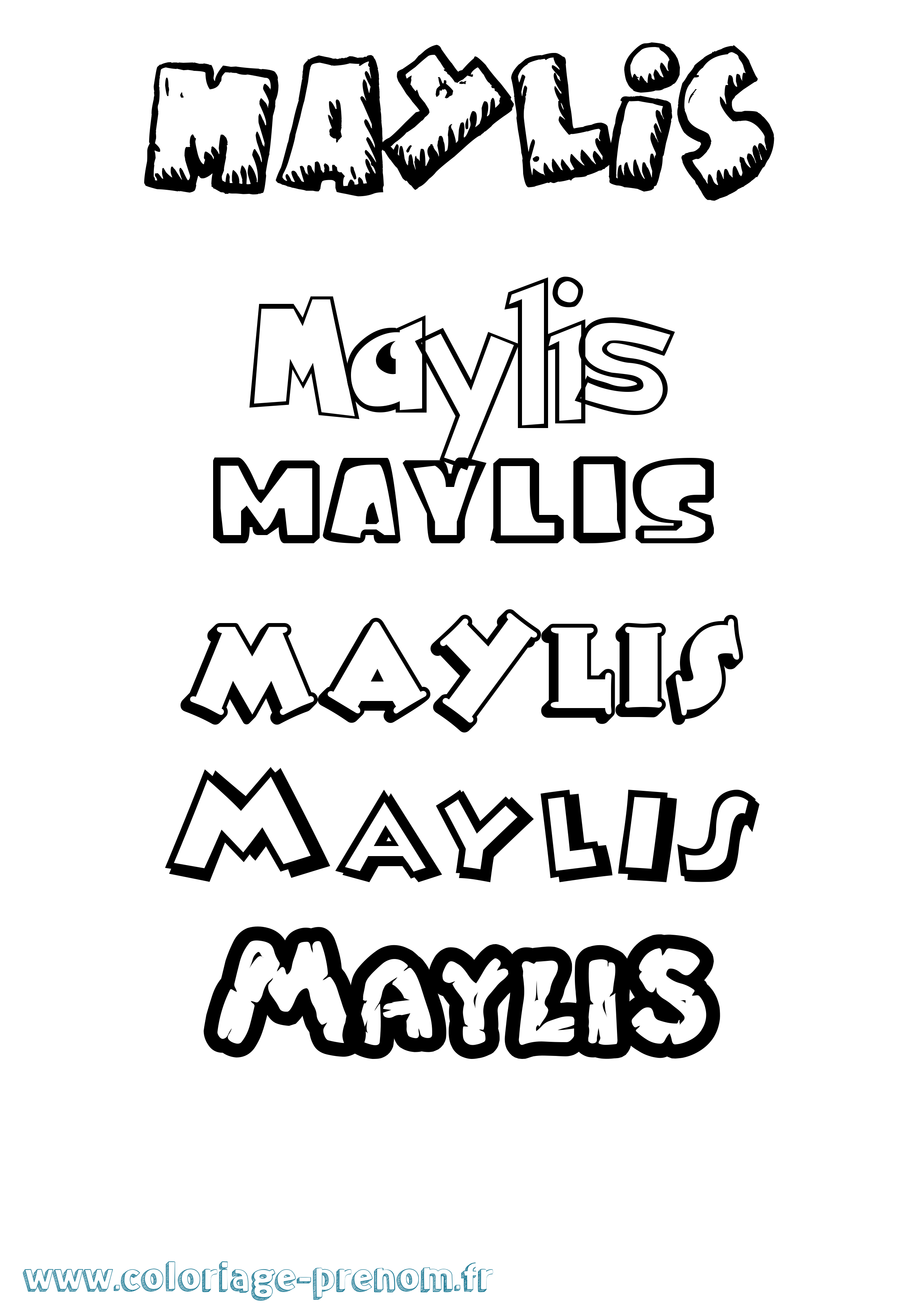 Coloriage Maylis Dessin Animé Coloriage prénom Maylis Dessin Animé