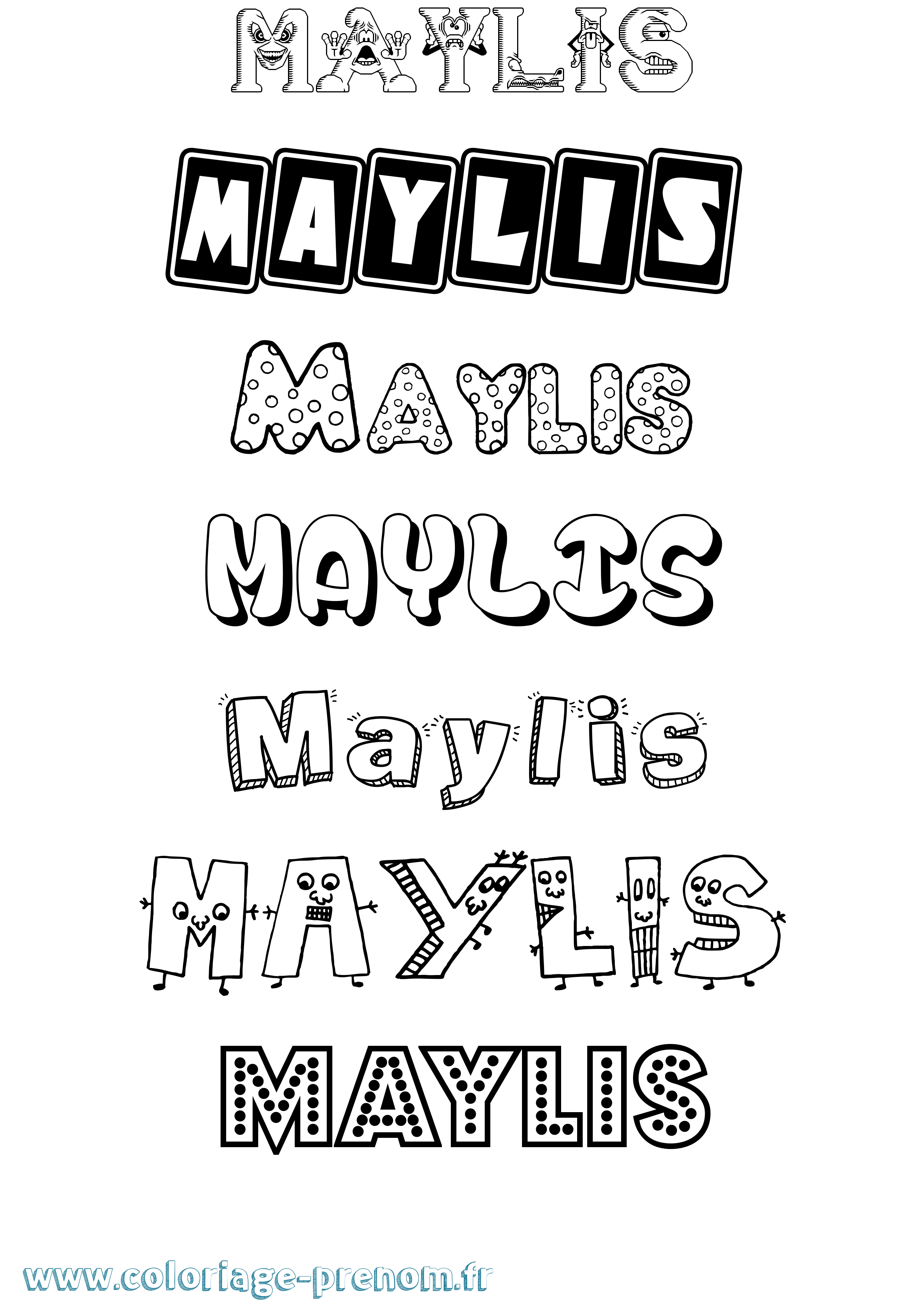 Coloriage Maylis Fun Coloriage prénom Maylis Fun