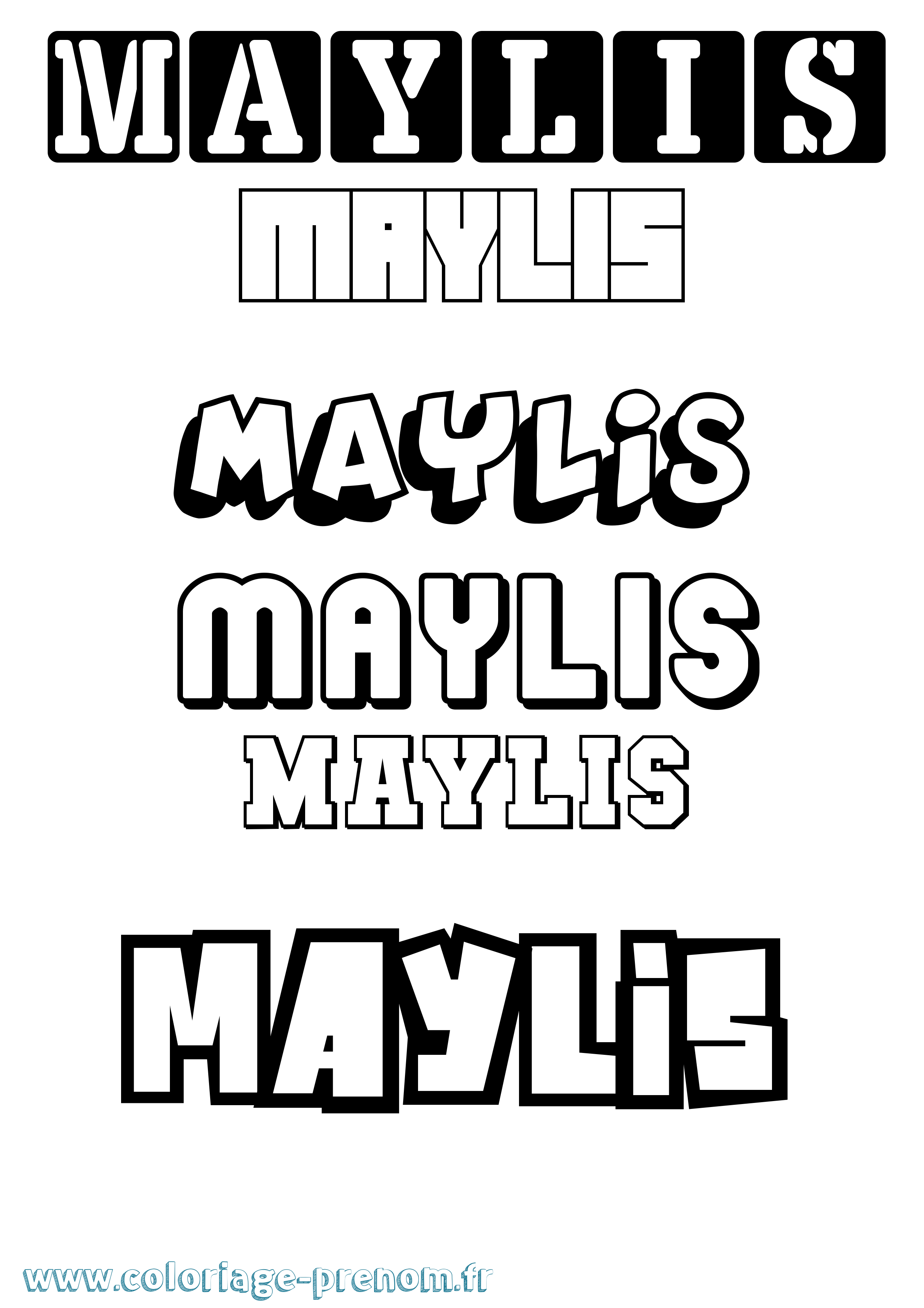 Coloriage prénom Maÿlis Simple