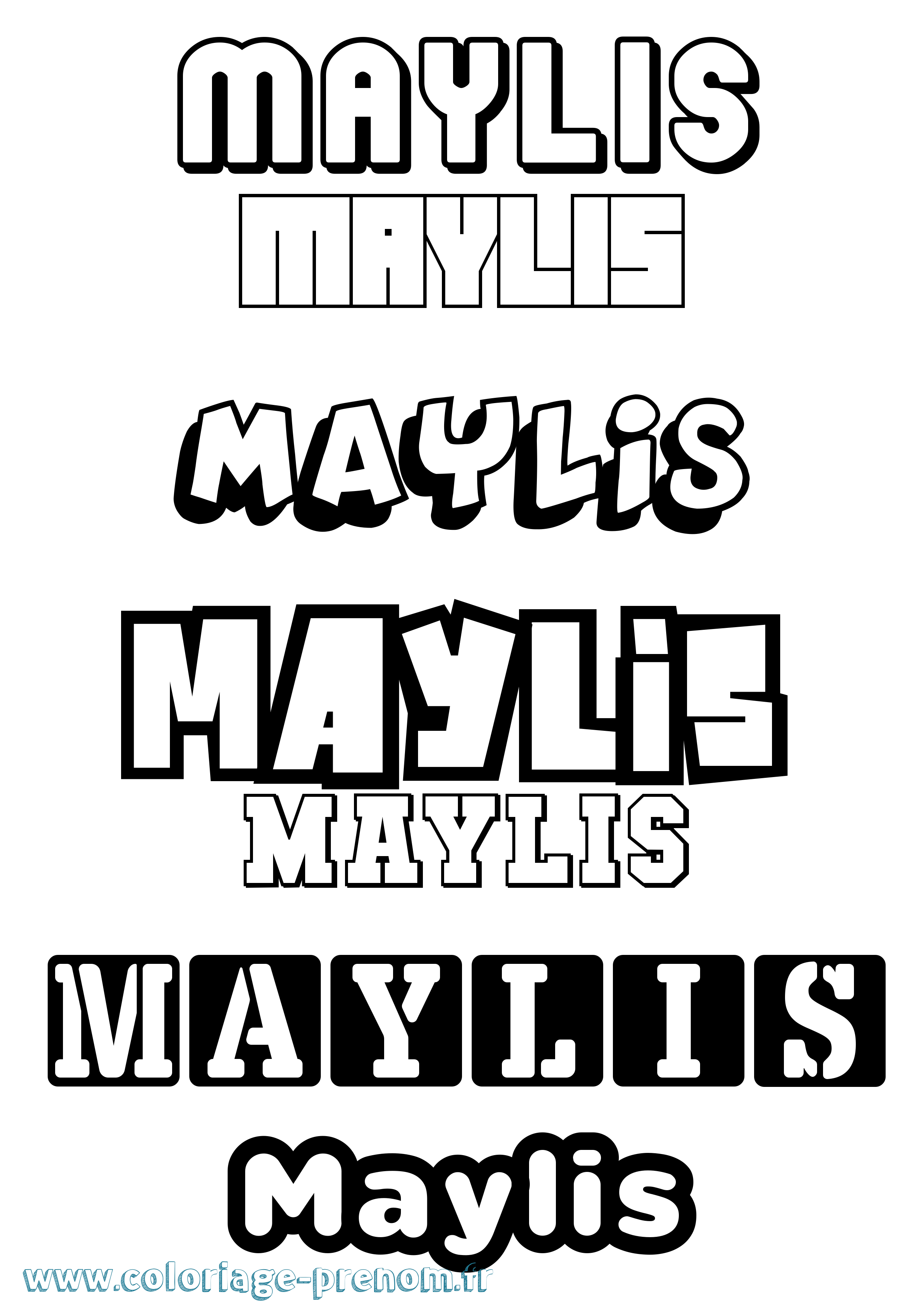 Coloriage Maylis Simple Coloriage prénom Maylis Simple