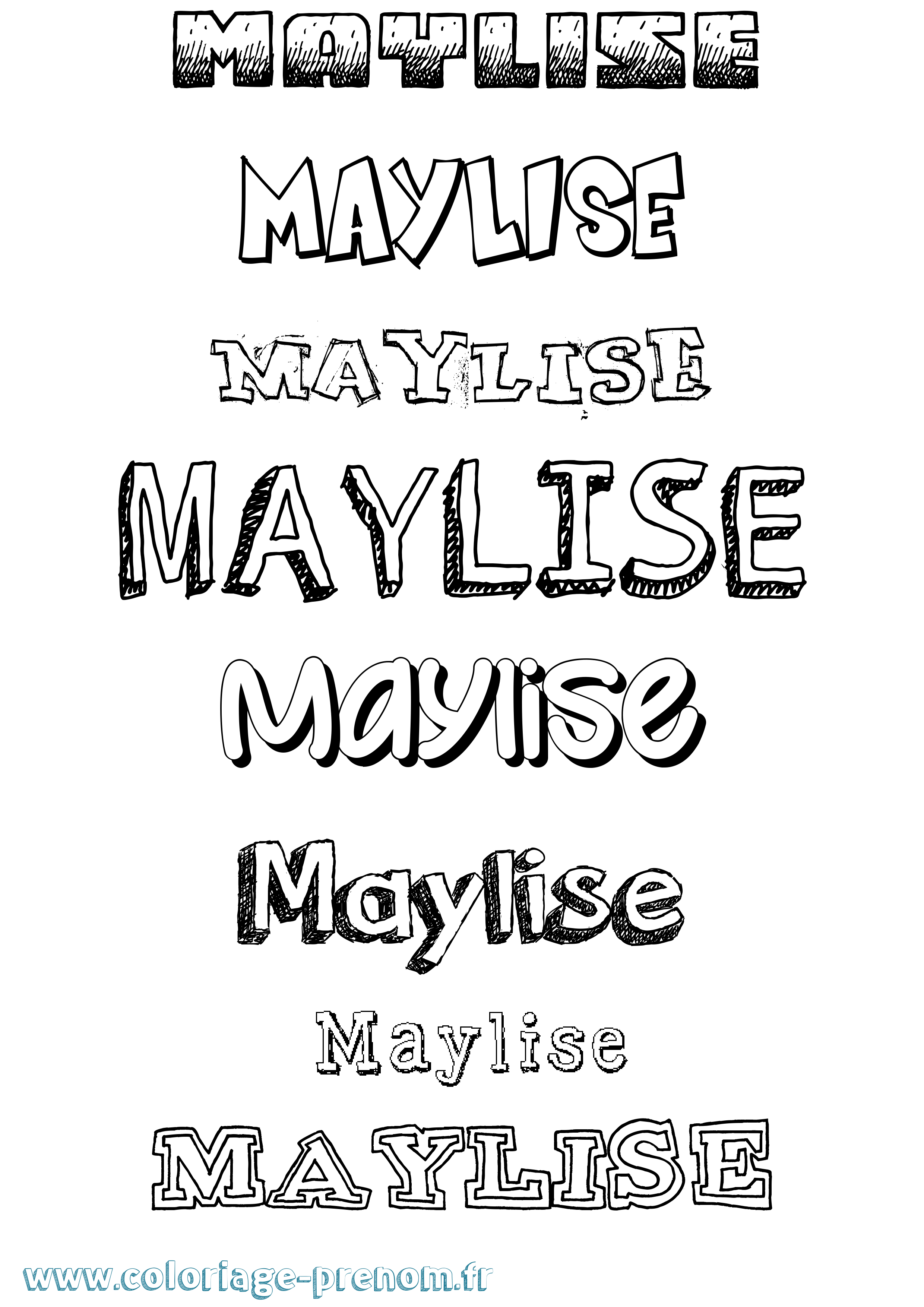 Coloriage prénom Maylise Dessiné
