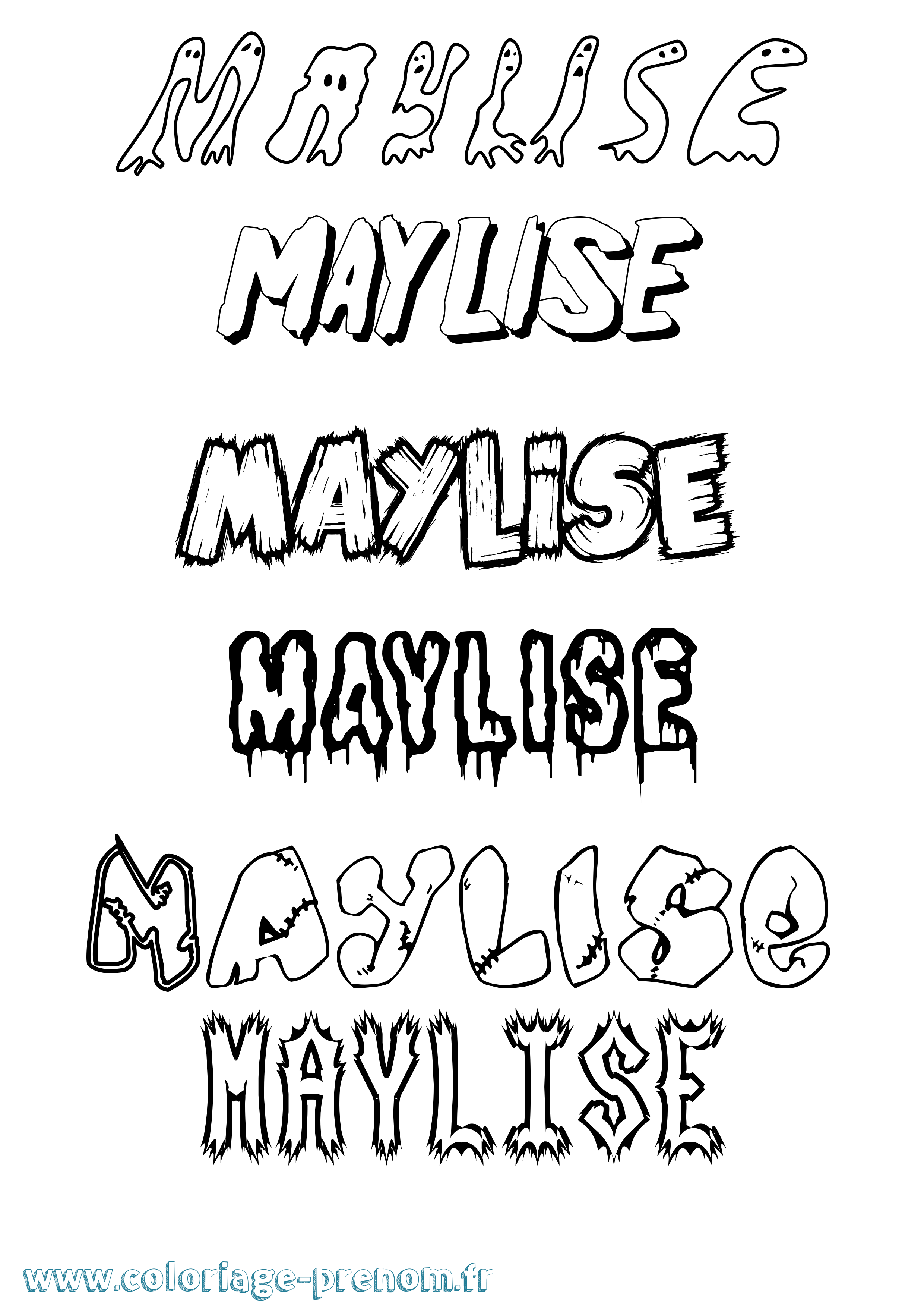 Coloriage prénom Maylise Frisson