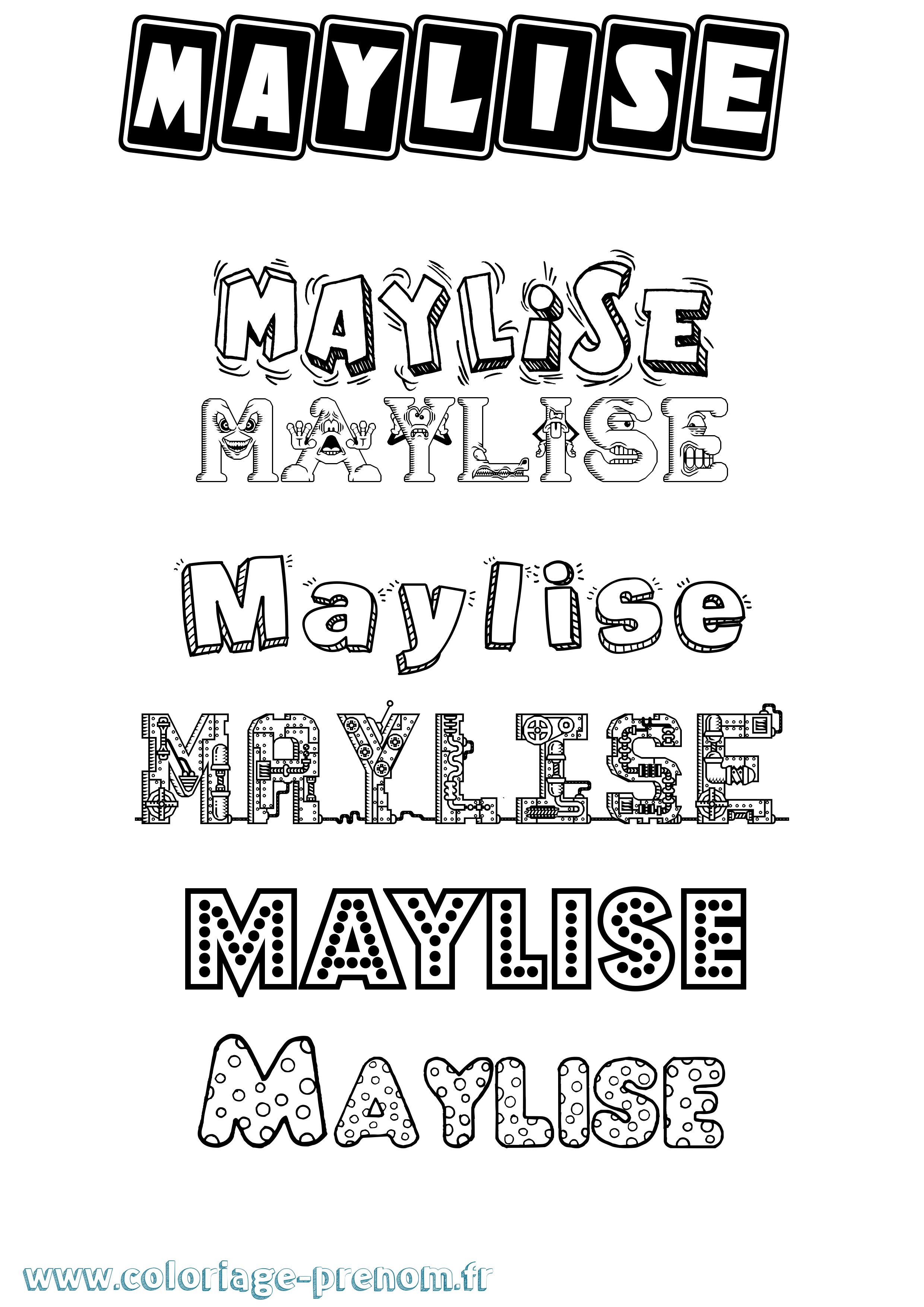 Coloriage prénom Maylise Fun