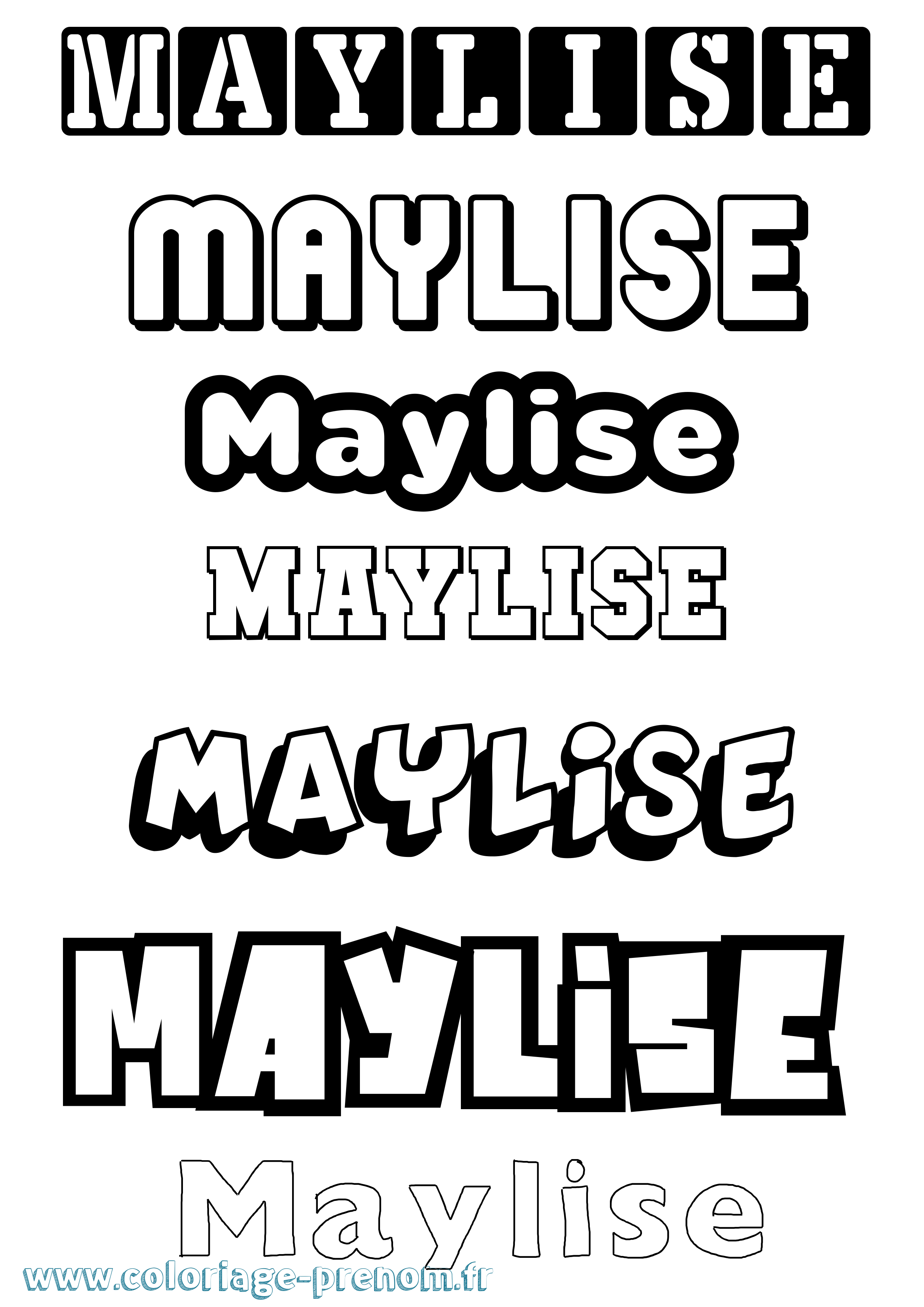 Coloriage prénom Maylise Simple