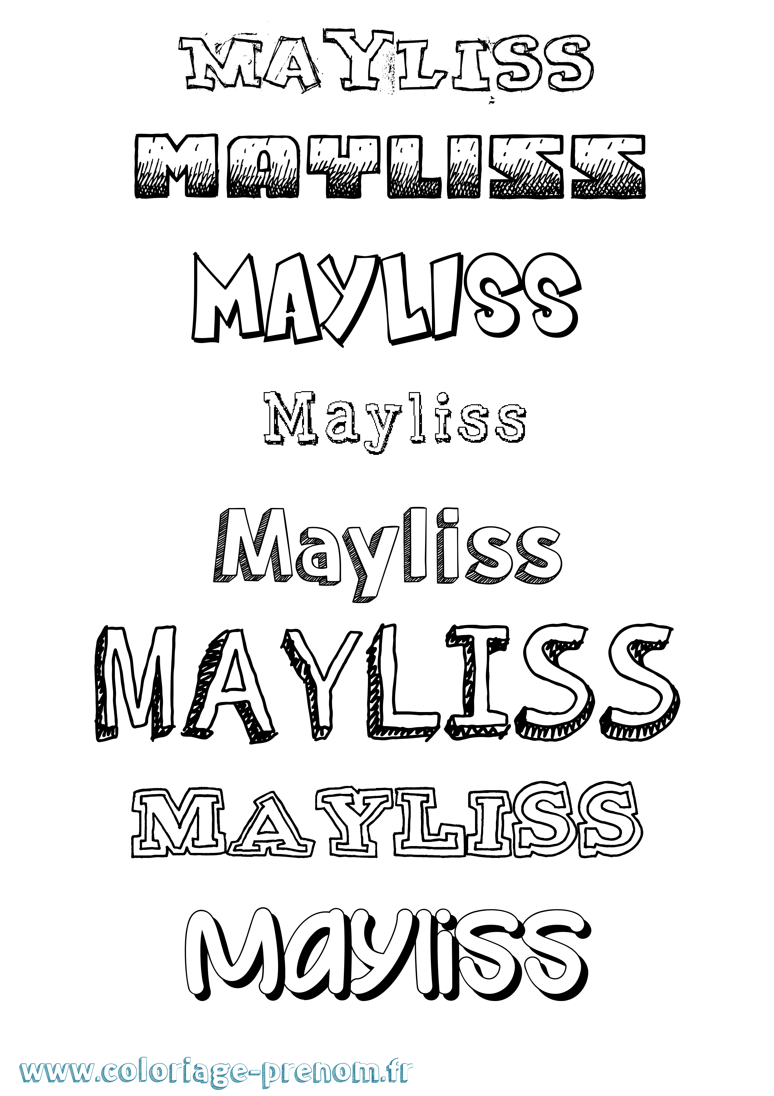 Coloriage prénom Mayliss Dessiné