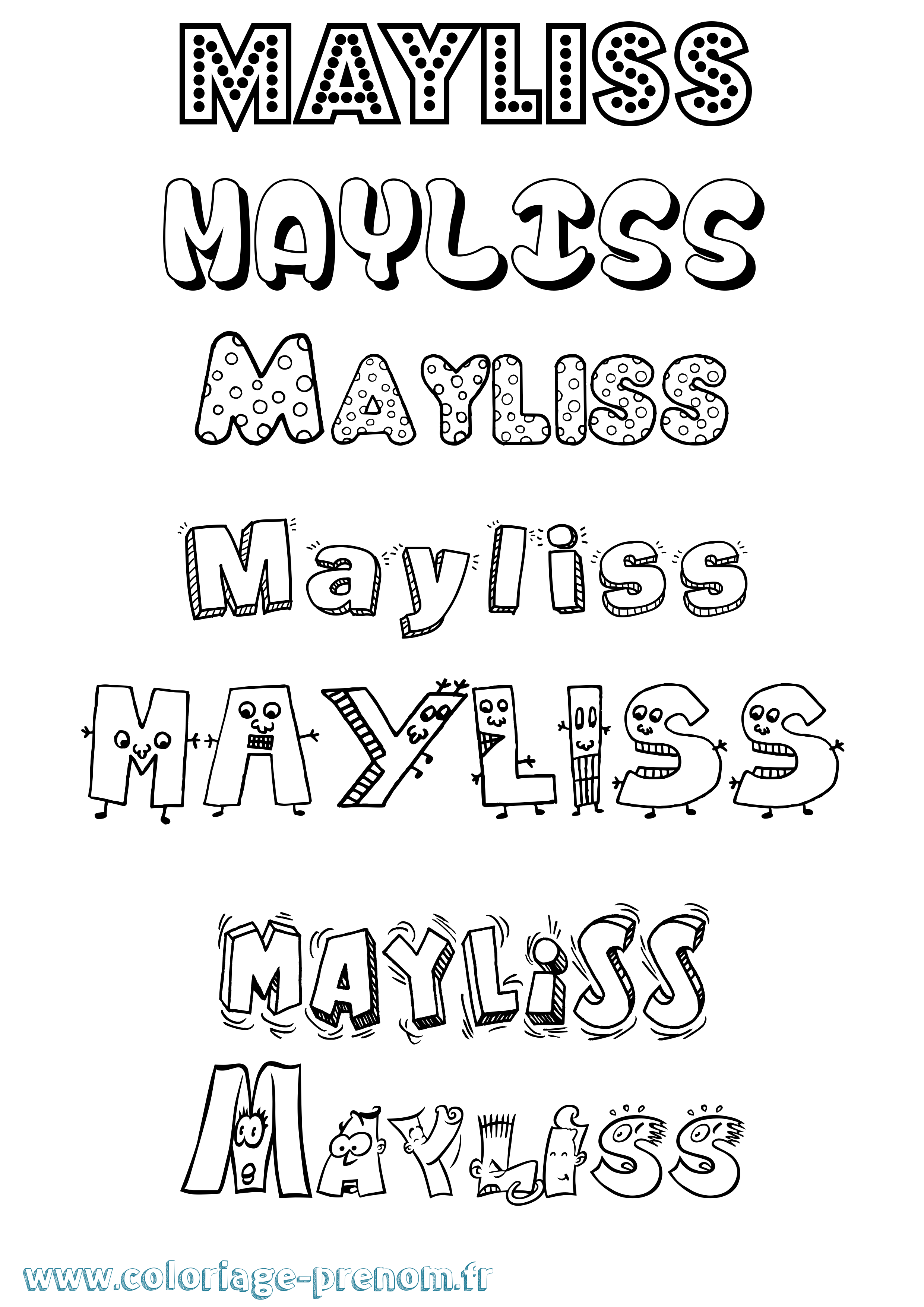 Coloriage prénom Mayliss Fun