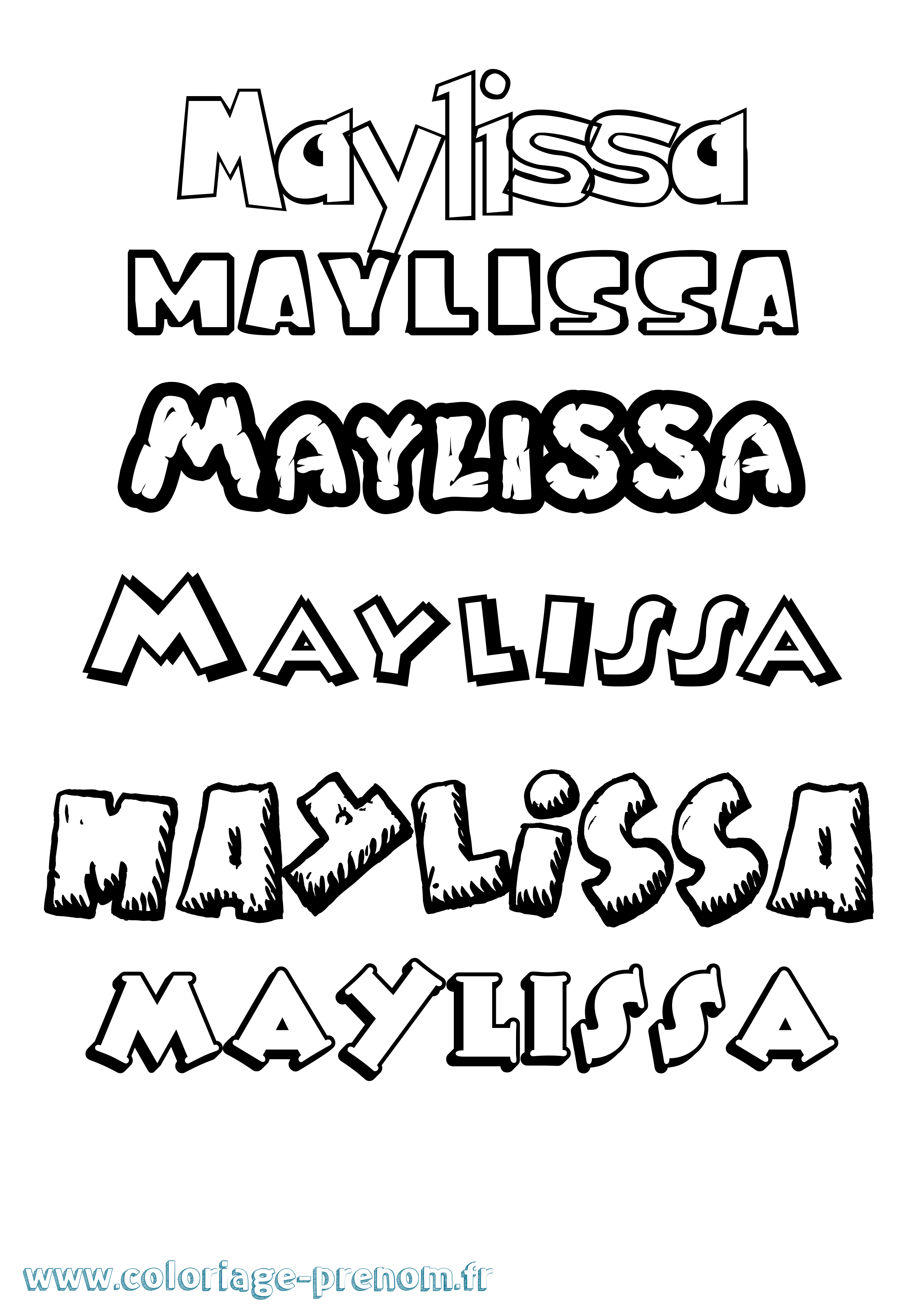 Coloriage prénom Maylissa Dessin Animé