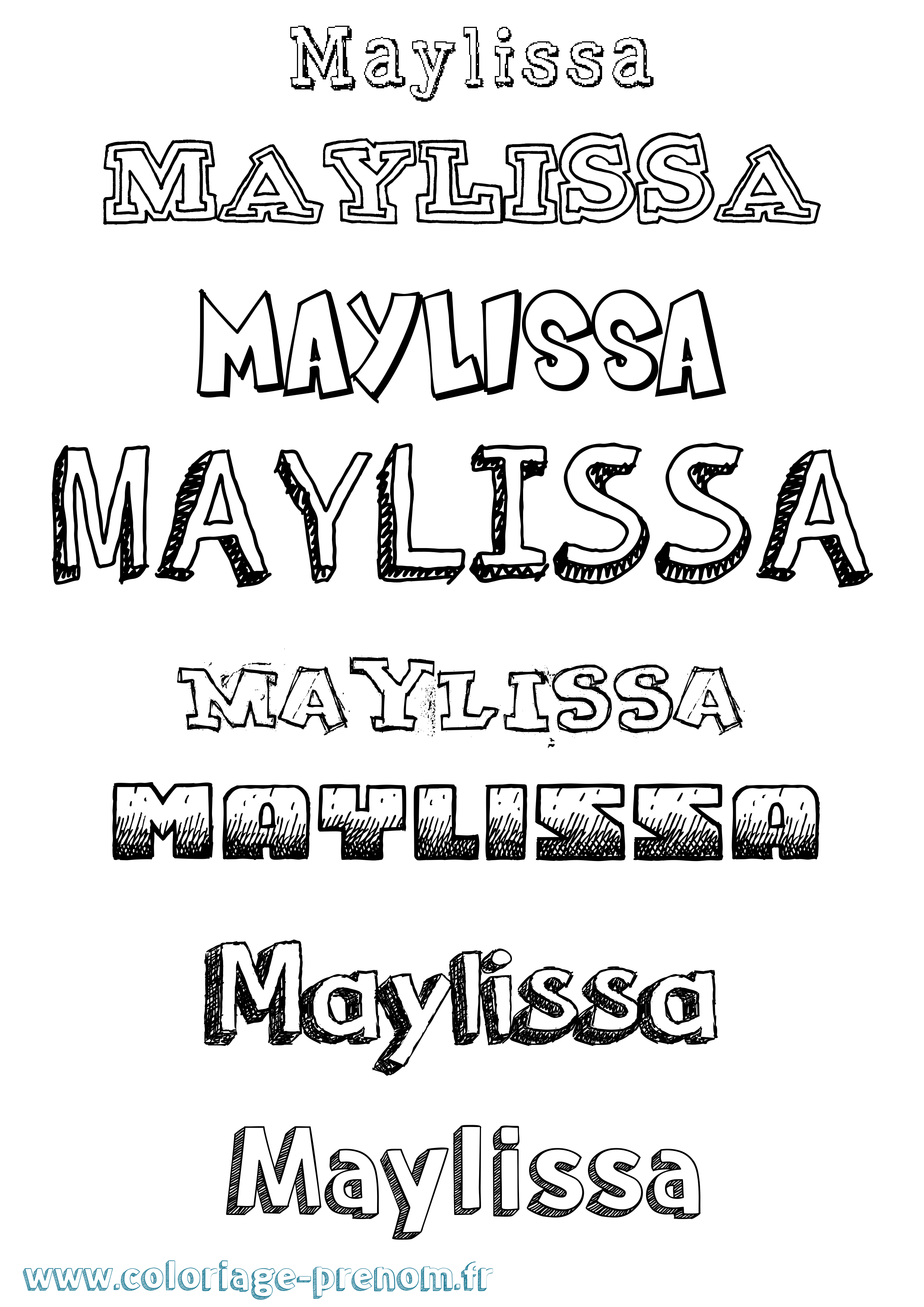 Coloriage prénom Maylissa Dessiné
