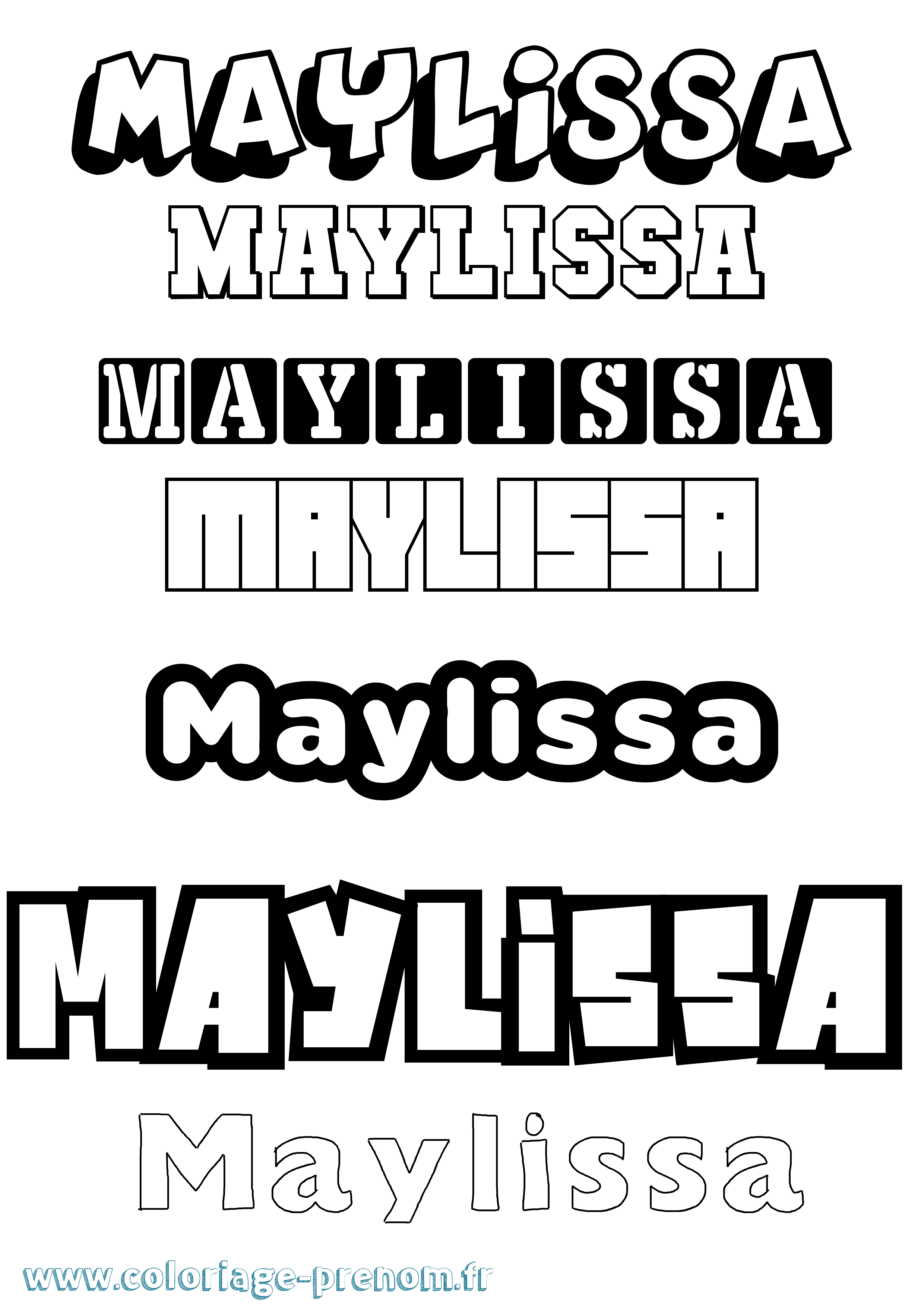 Coloriage prénom Maylissa Simple