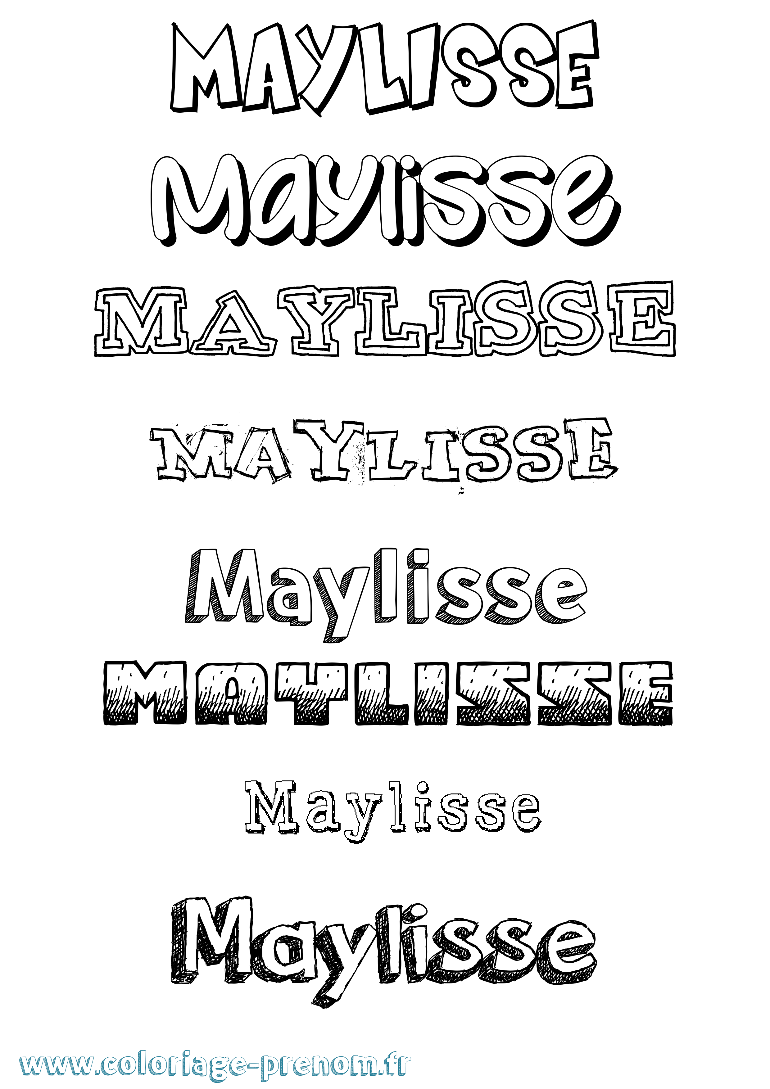 Coloriage prénom Maylisse Dessiné