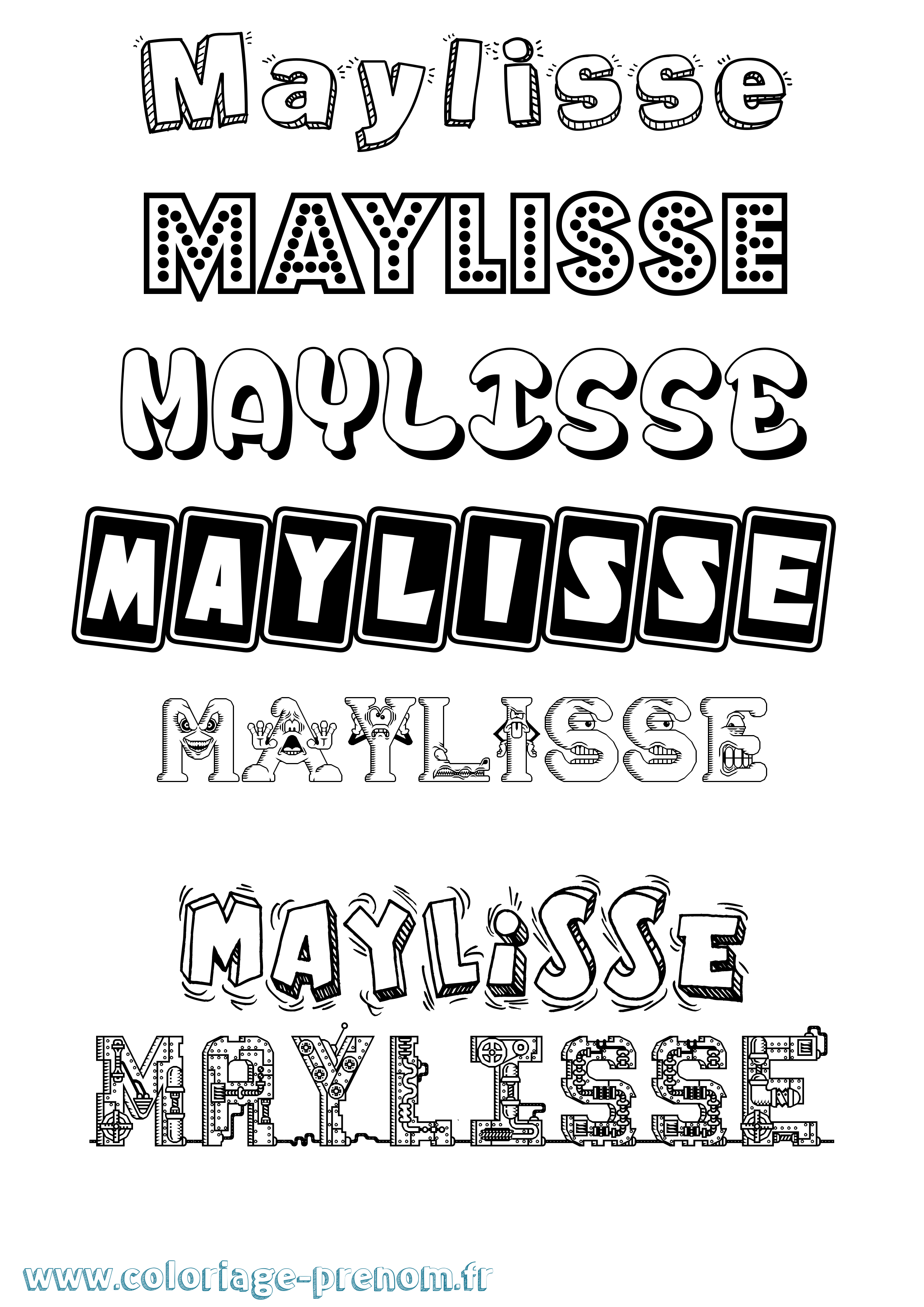 Coloriage prénom Maylisse Fun