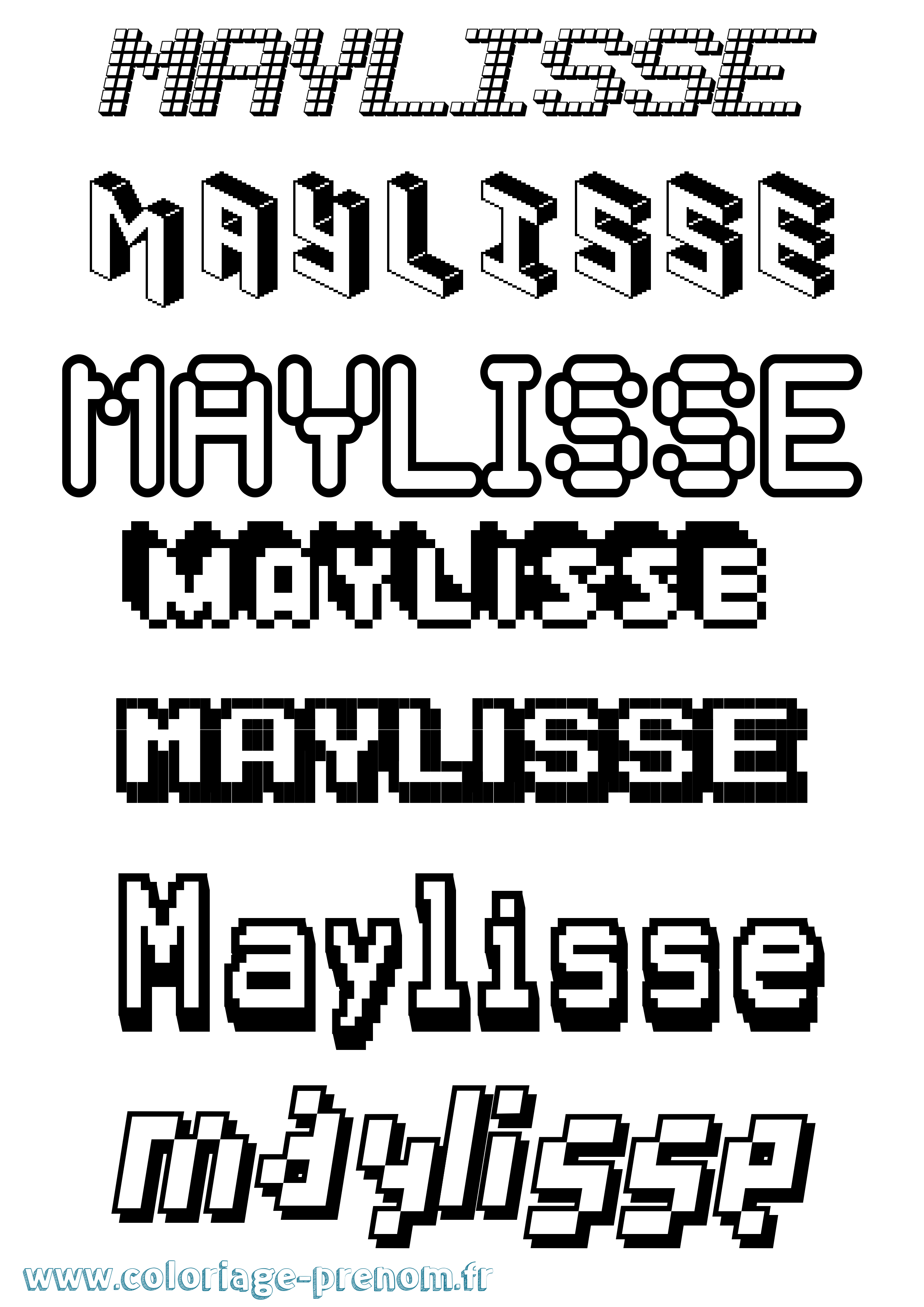 Coloriage prénom Maylisse Pixel