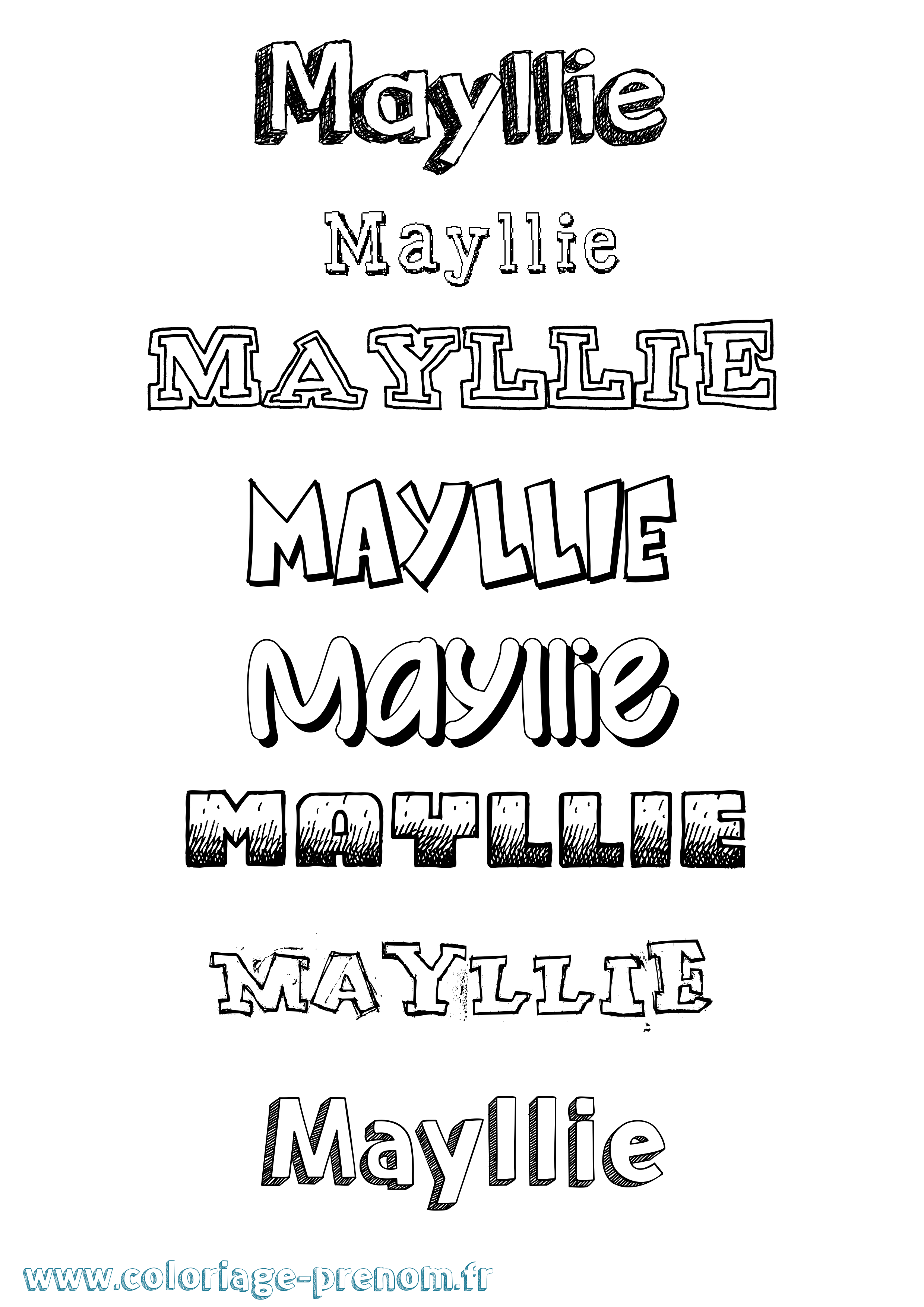 Coloriage prénom Mayllie Dessiné