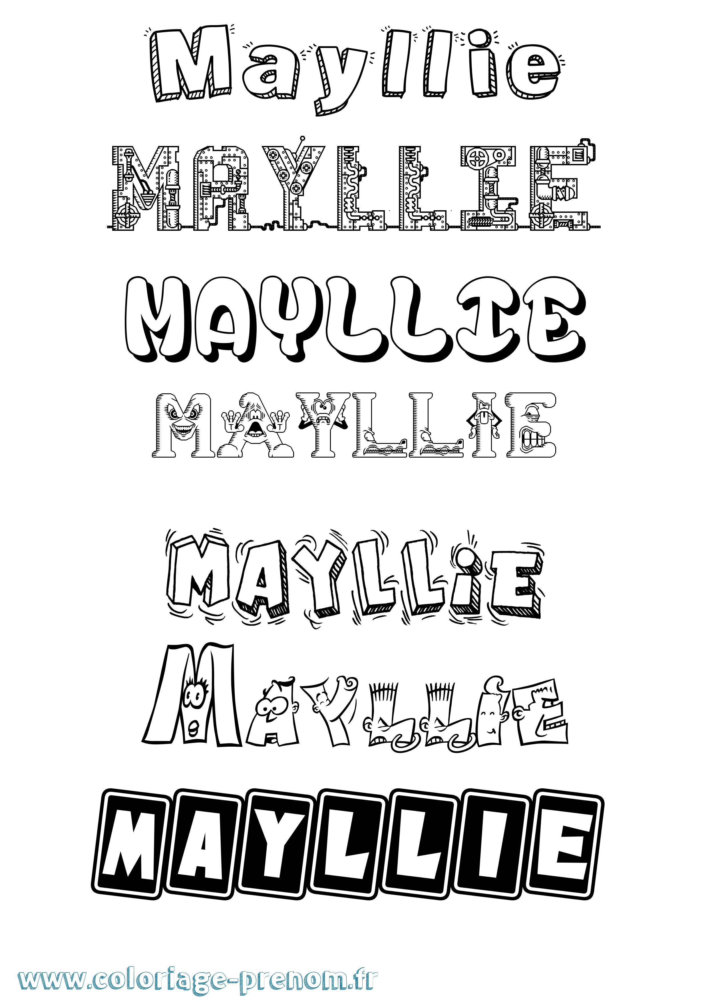 Coloriage prénom Mayllie Fun