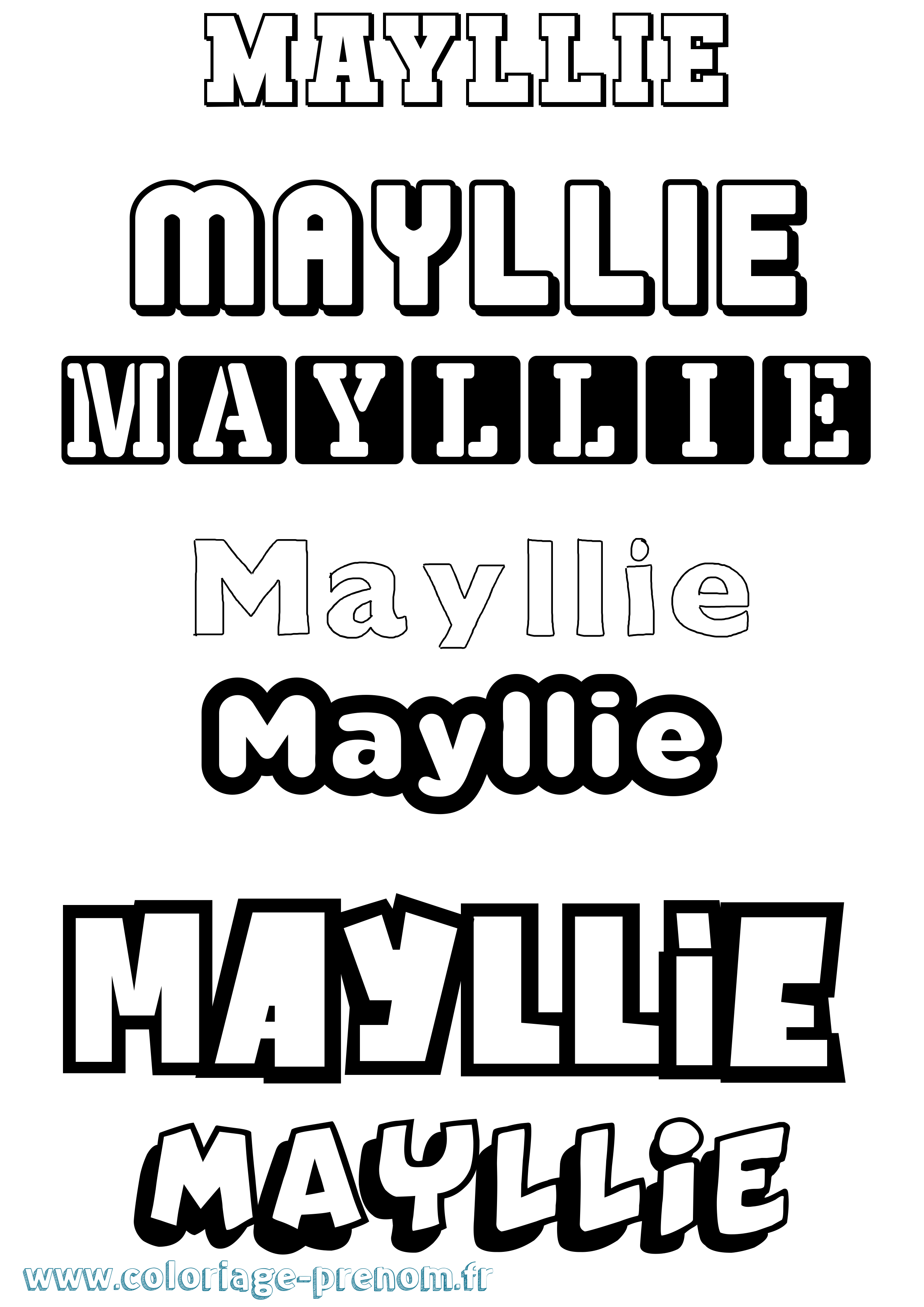Coloriage prénom Mayllie Simple