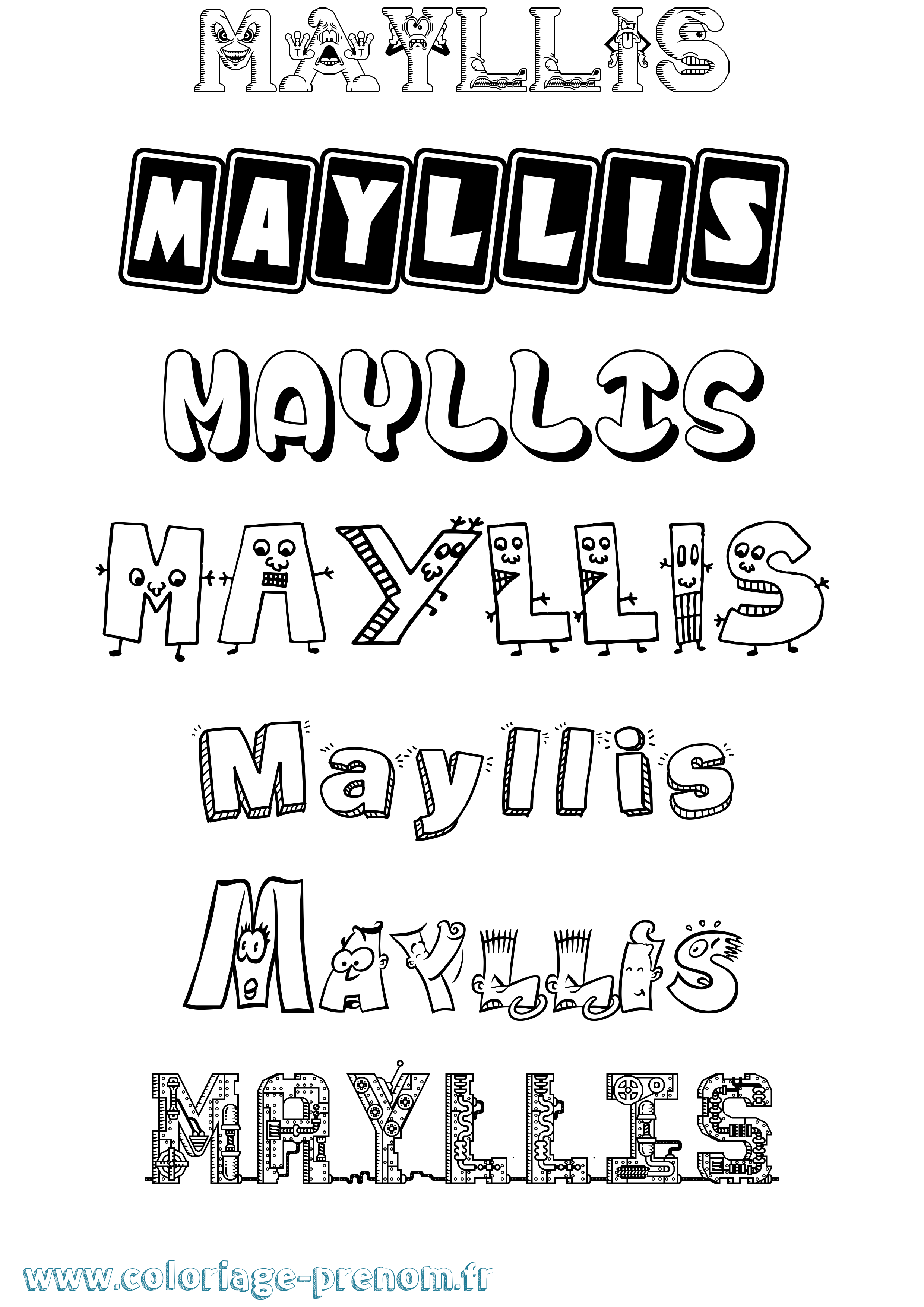 Coloriage prénom Mayllis Fun
