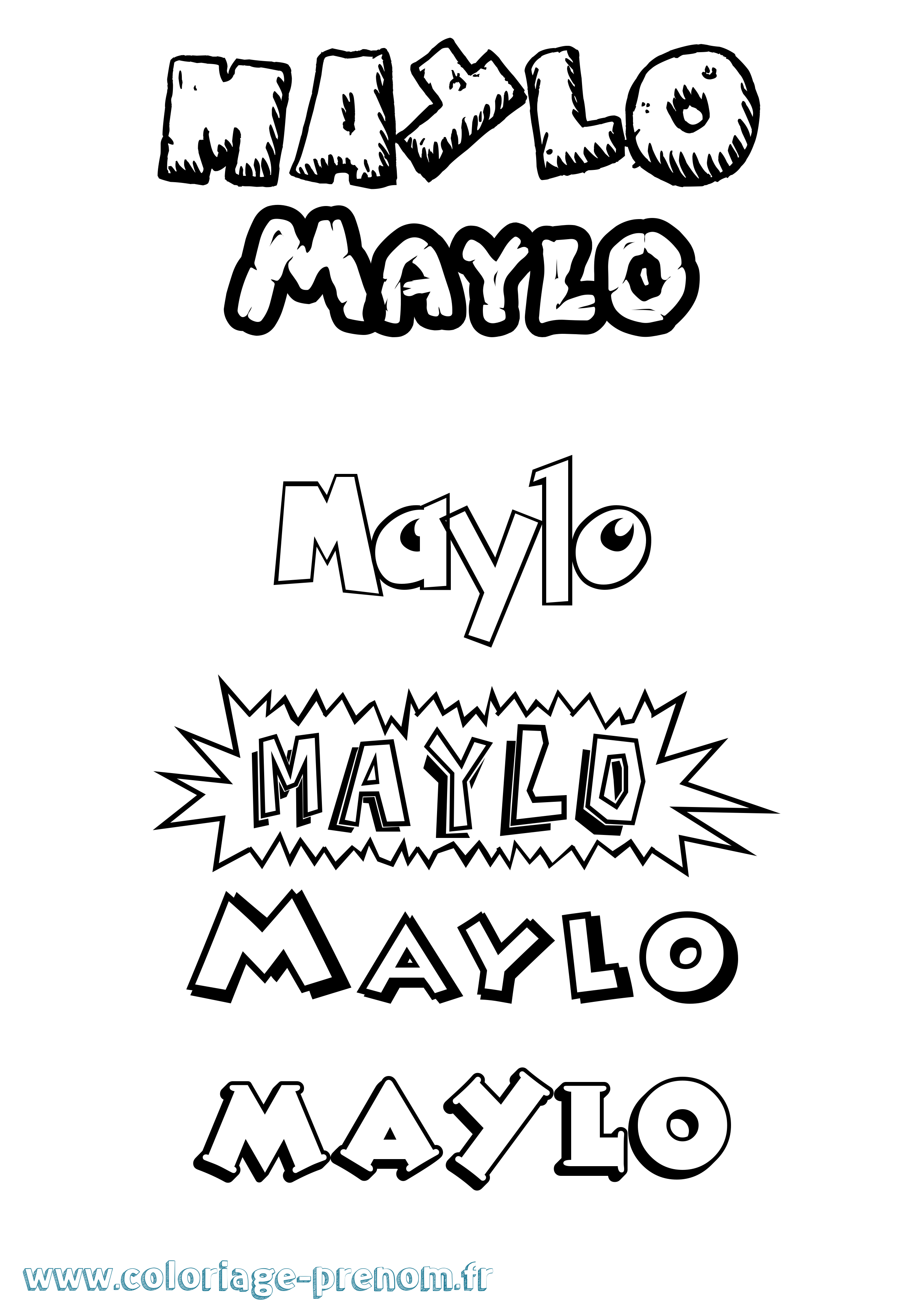 Coloriage prénom Maylo Dessin Animé