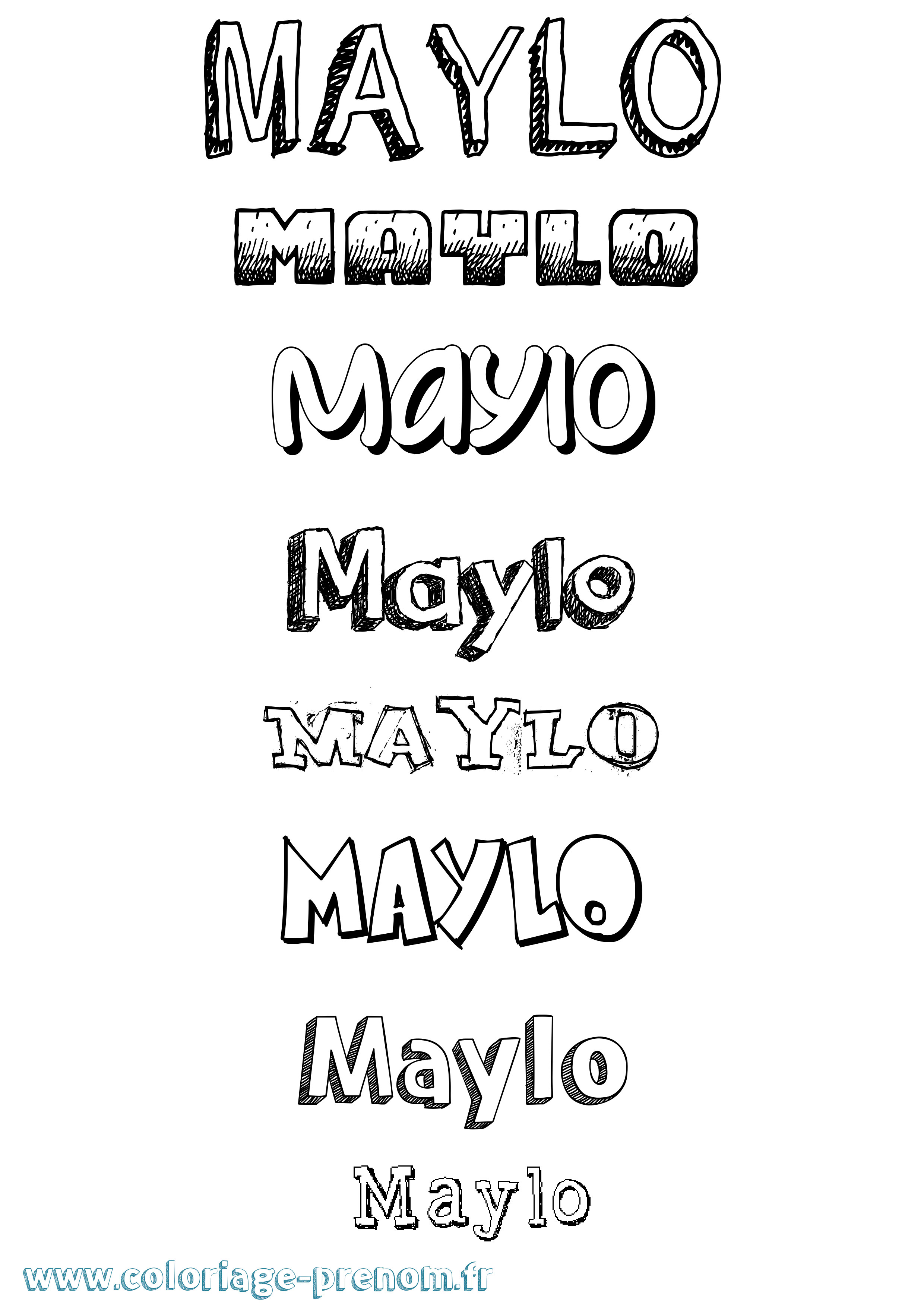Coloriage prénom Maylo Dessiné