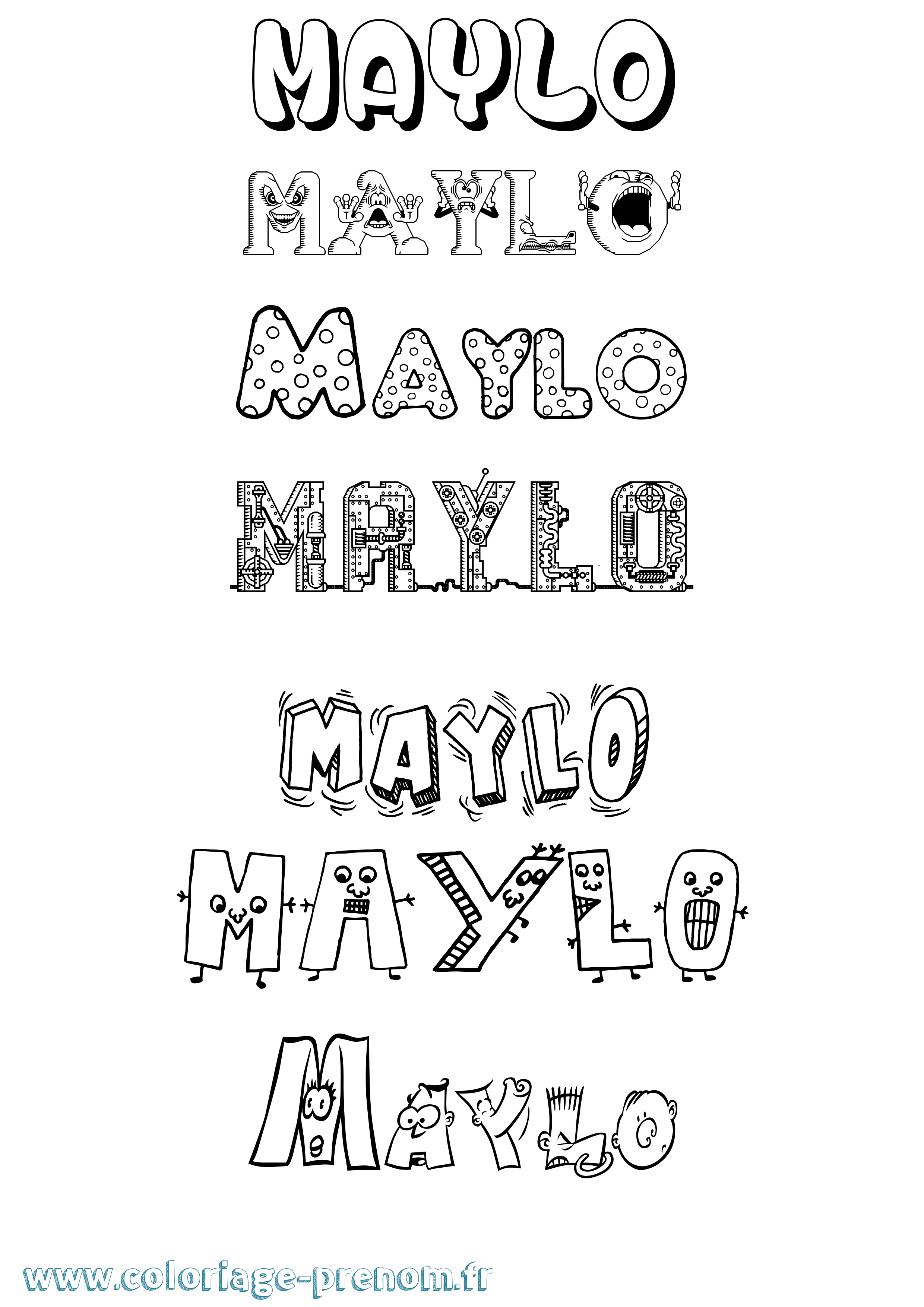 Coloriage prénom Maylo Fun