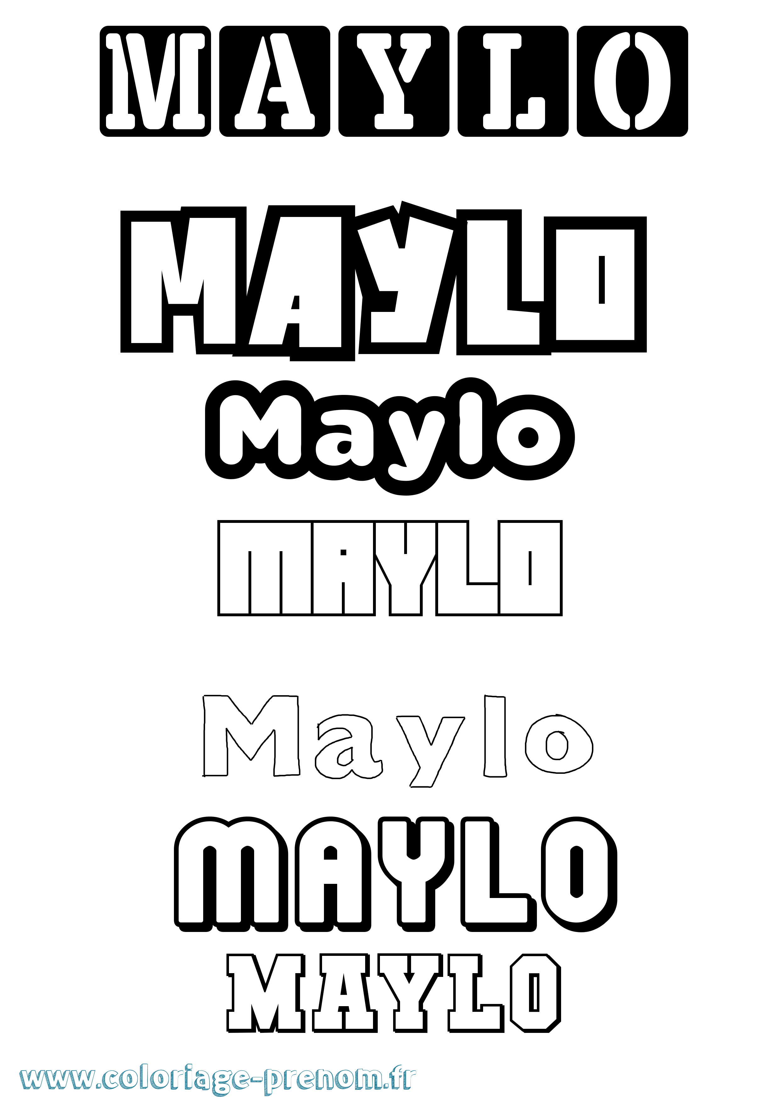 Coloriage prénom Maylo Simple